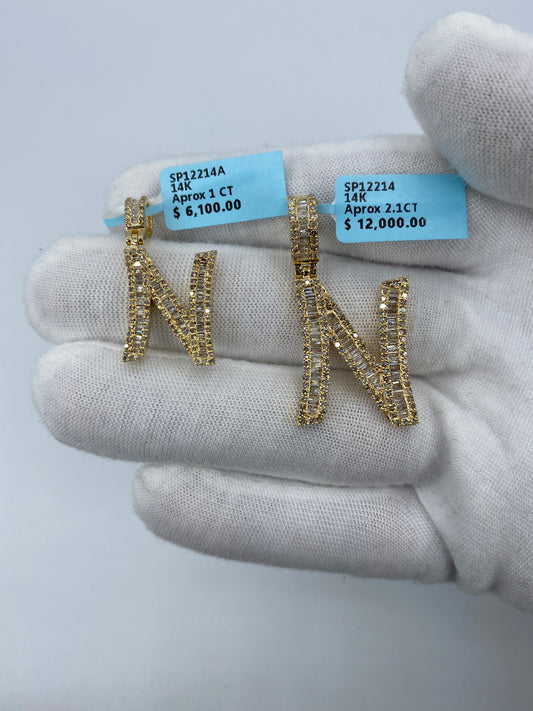 14K N Baguette Initial