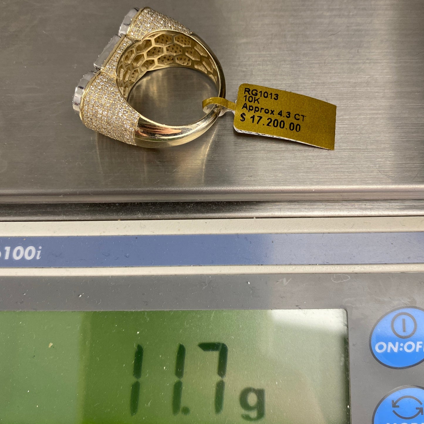 10K CEO Name Plate Diamond Ring