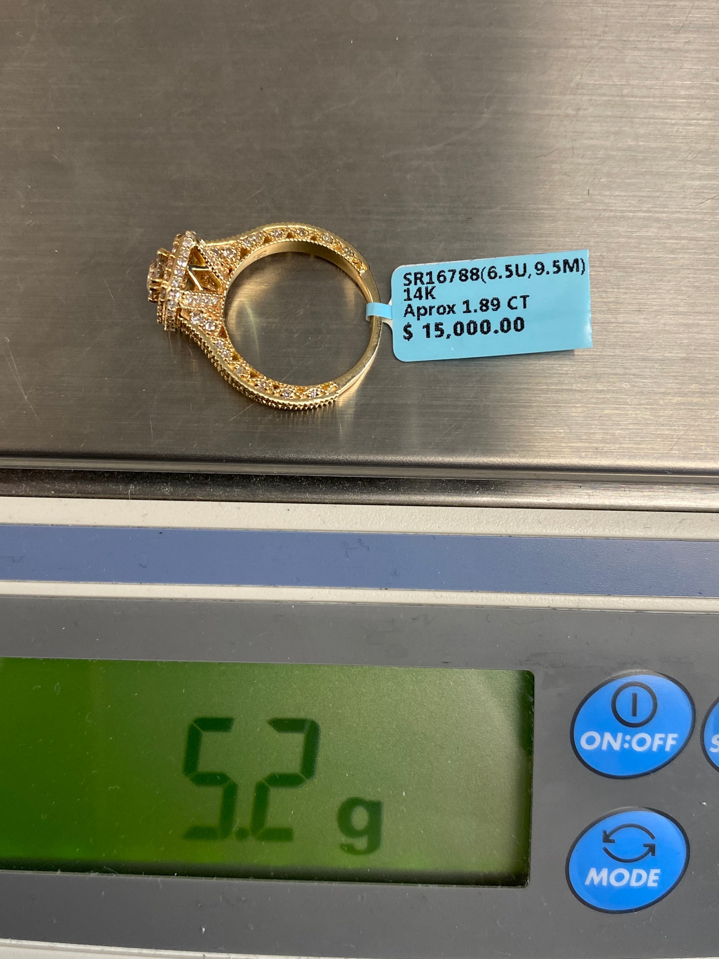 Large Center Stone Square Engagement Ring