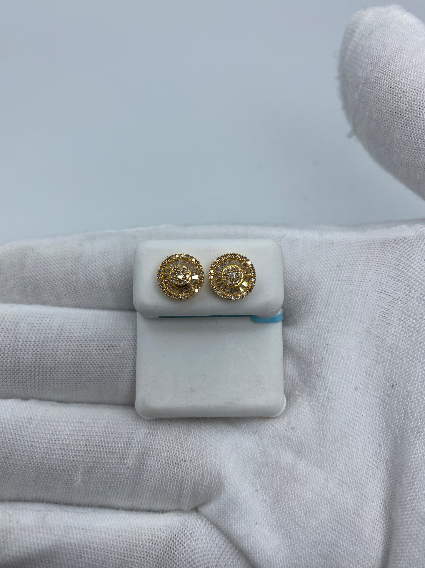 Circle Gutter Baguette Earrings