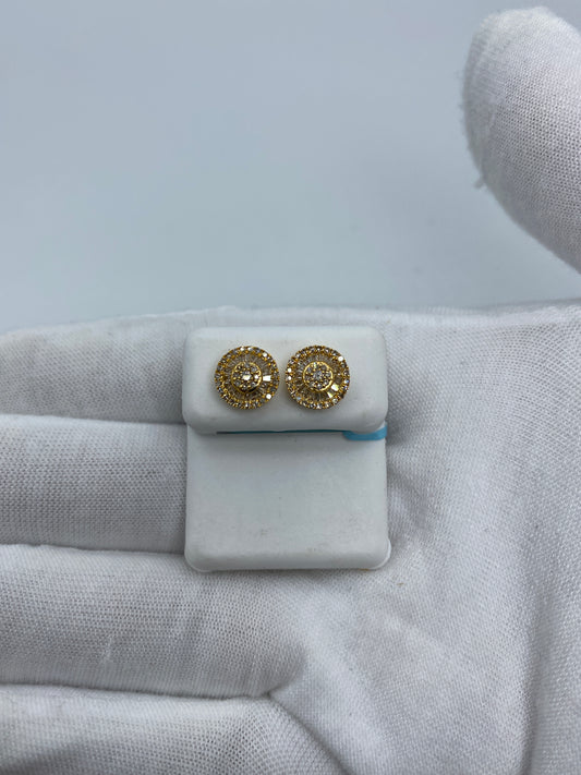 Circle Gutter Baguette Earrings