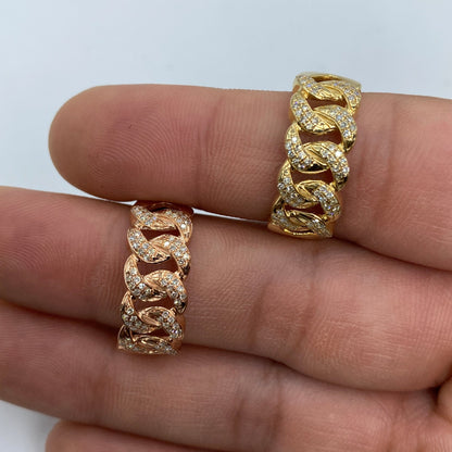 10K Cuban Link Diamond Ring (9M) Style #1