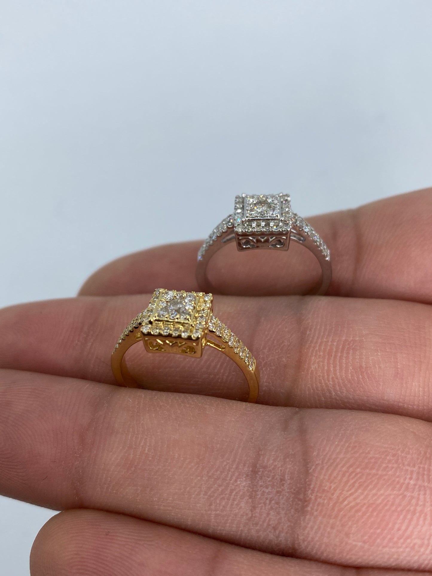 3D Square Engagement Ring