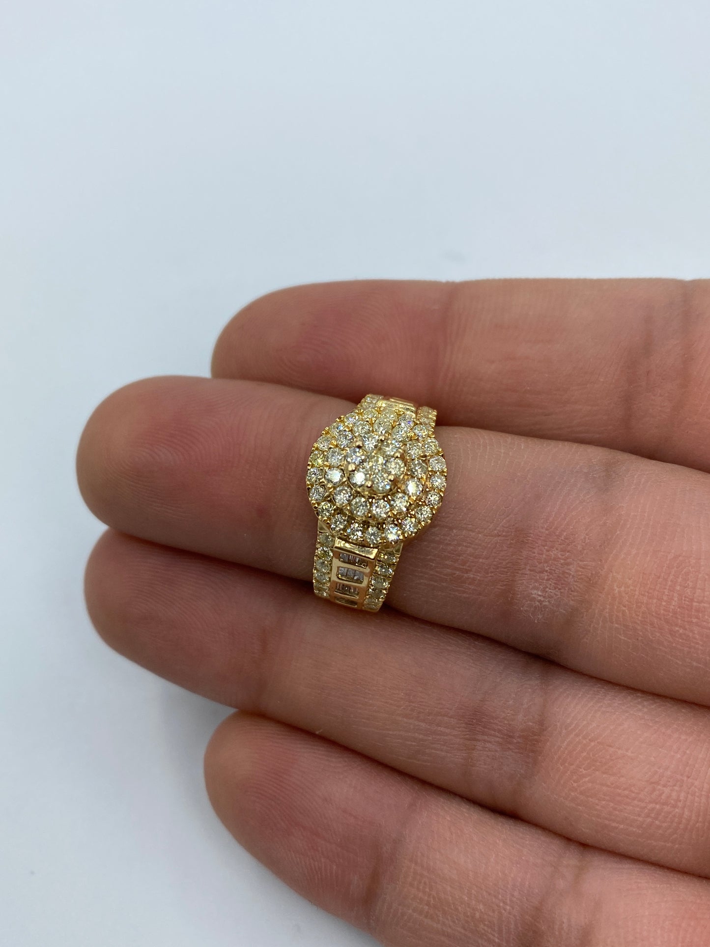 Cake Baguette Sides Engagement Ring