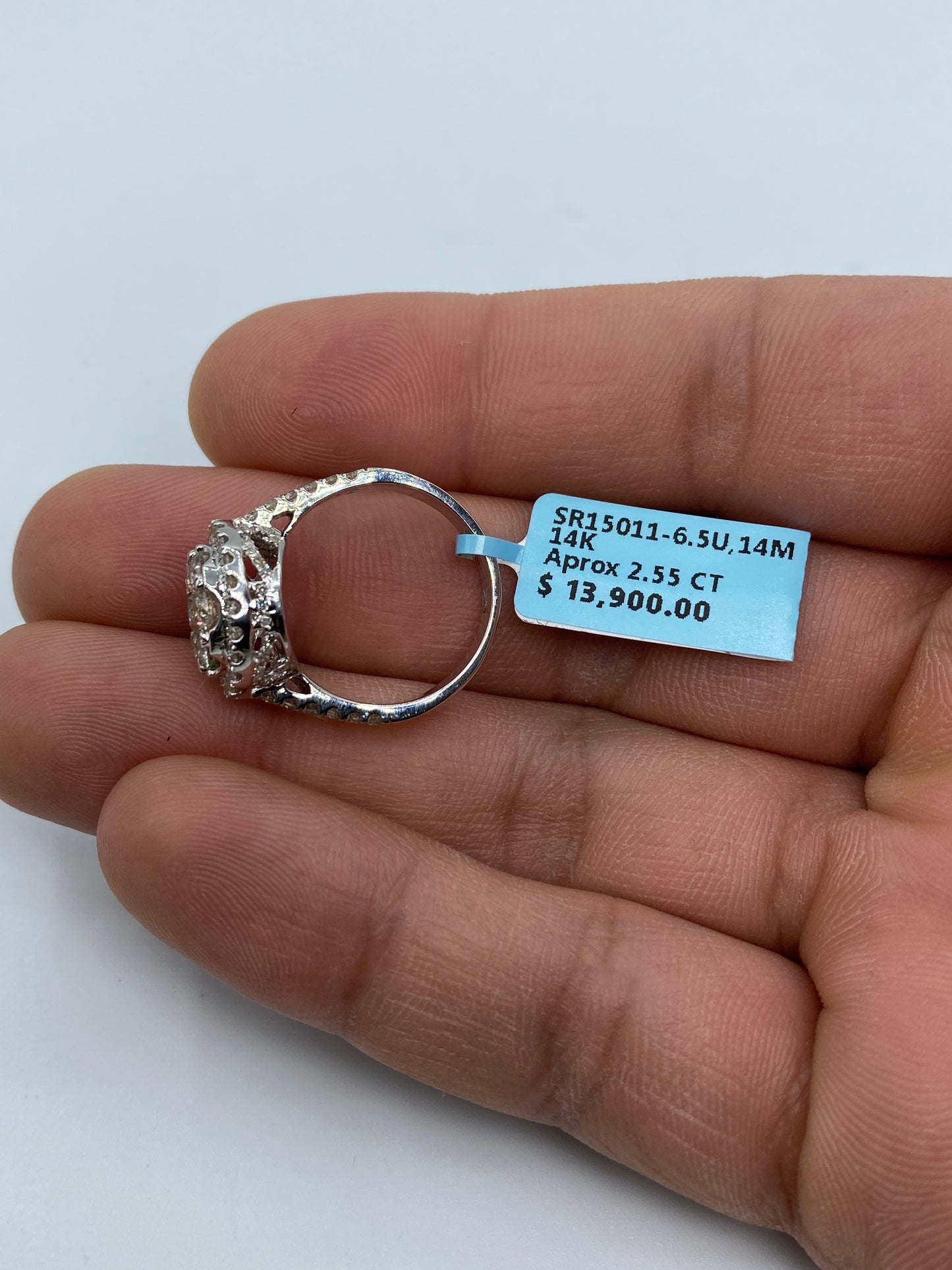 Circle 3D Flower Engagement Ring