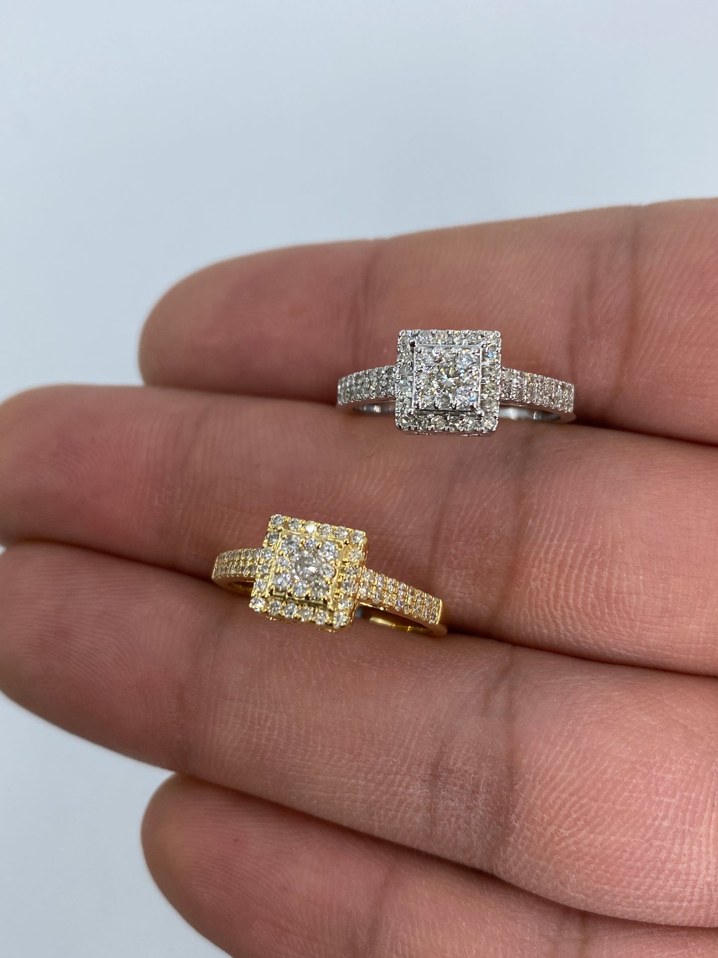 3D Square Engagement Ring