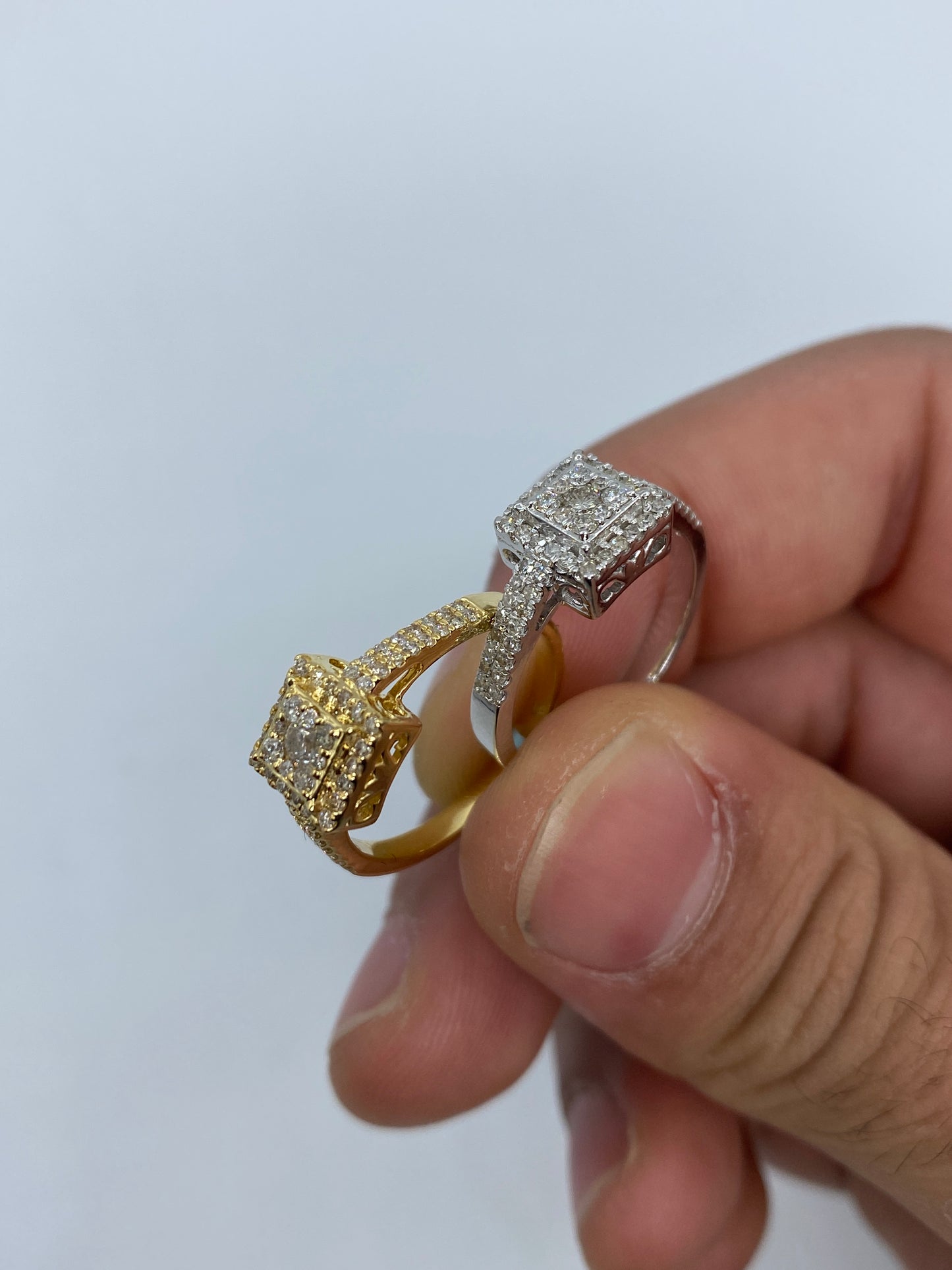 3D Square Engagement Ring