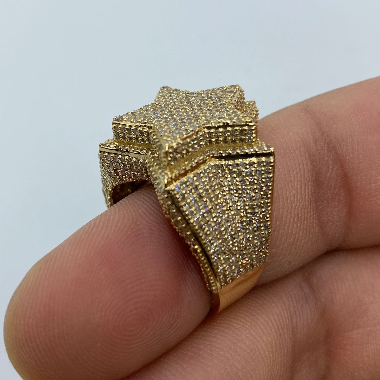 10K 3D Star Diamond Ring