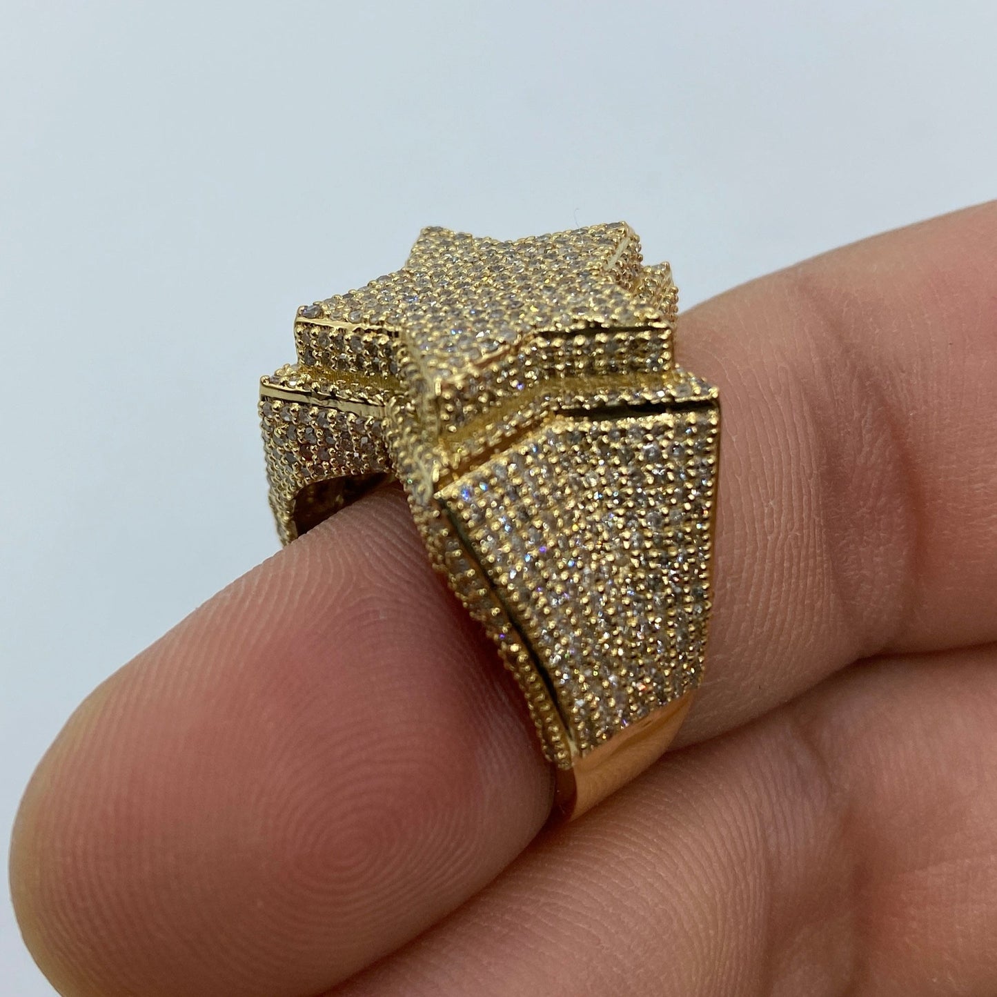 10K 3D Star Diamond Ring