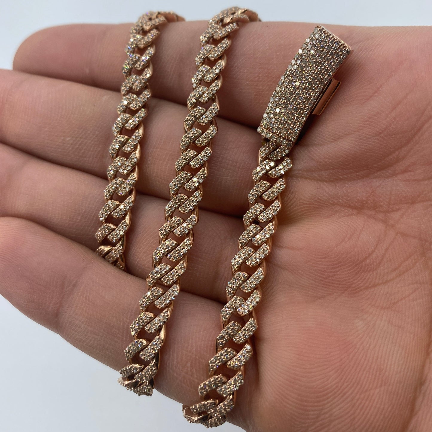 10K 6.5MM Cuban Link Diamond Chain 16"