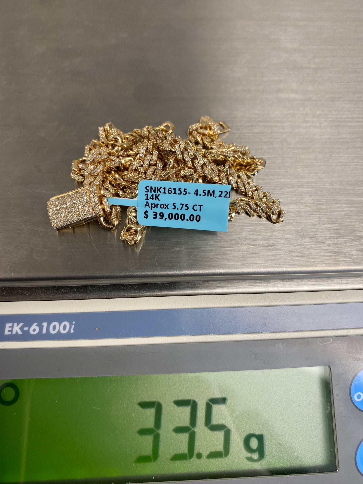 14K Cuban Chain 4.5mm, 22in