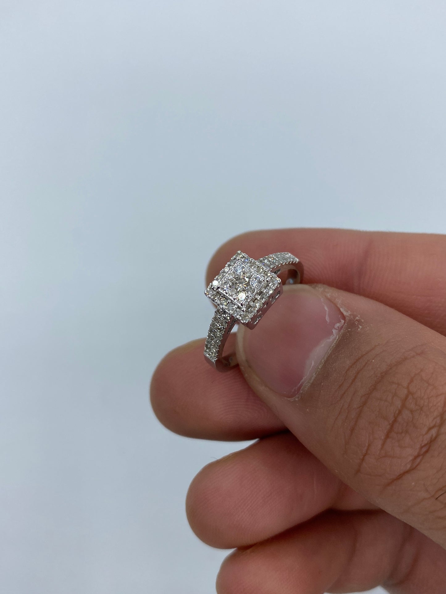3D Square Engagement Ring