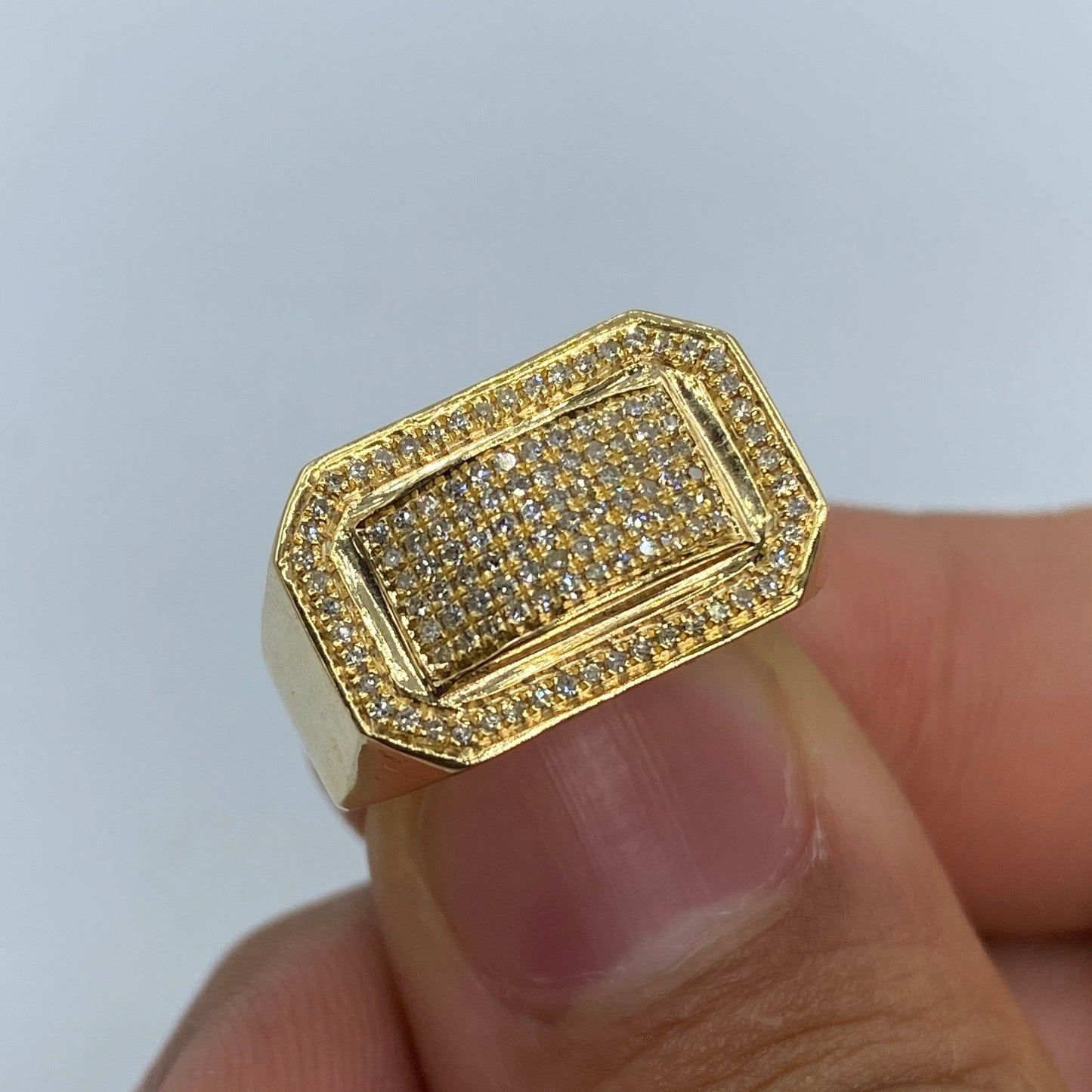 10K Rectangle Deluxe Diamond Ring