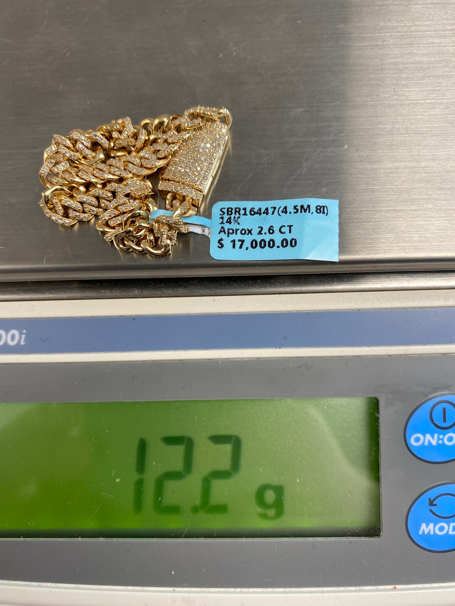 14K Cuban Bracelet 4.5mm, 8in