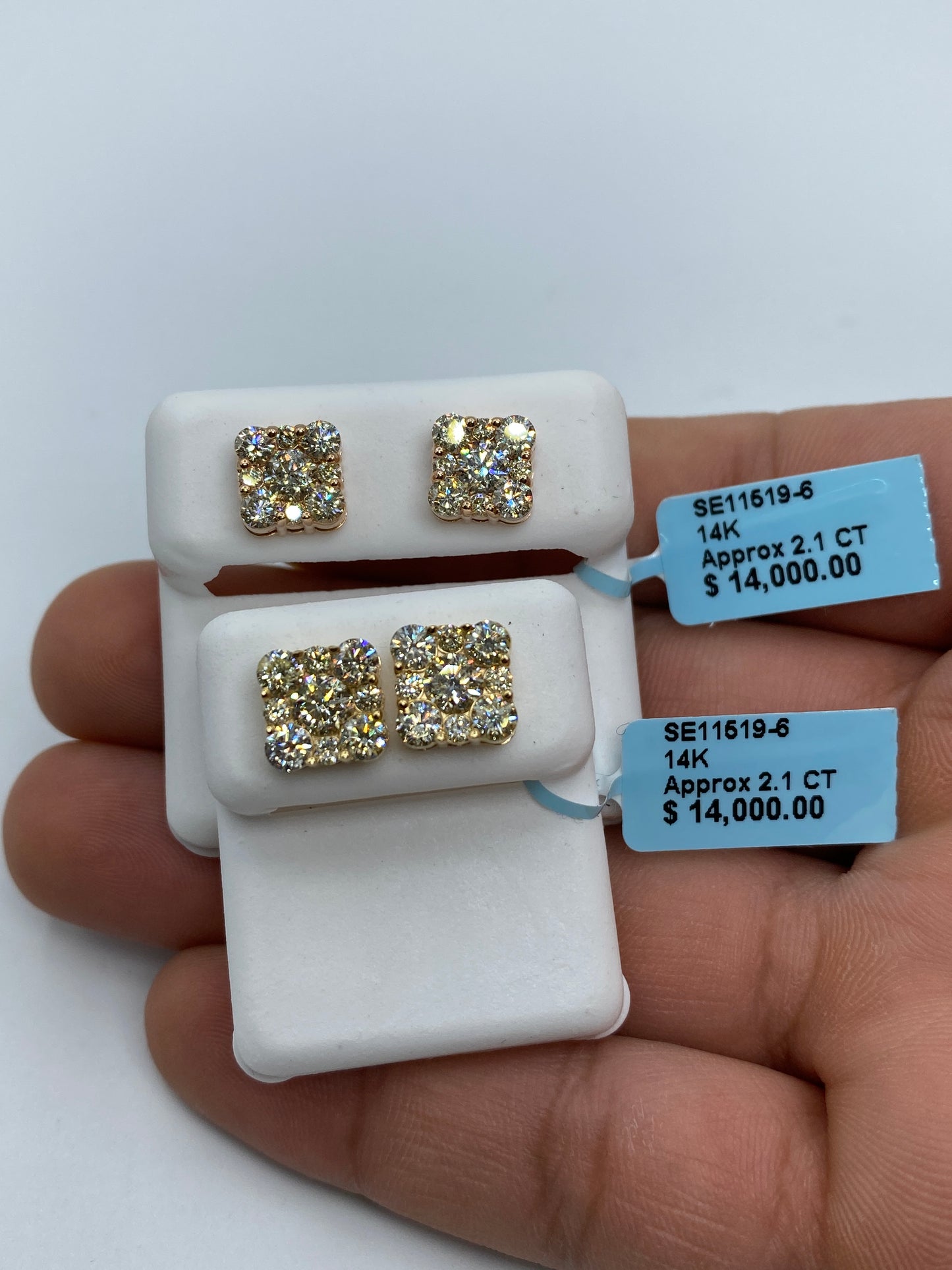 Square Stud Earrings Size #6
