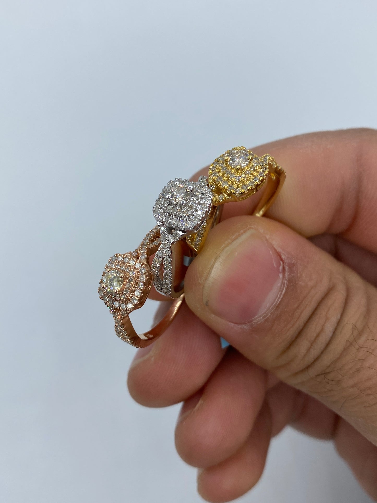 Square Large Center Stone Spiral Engagement Ring