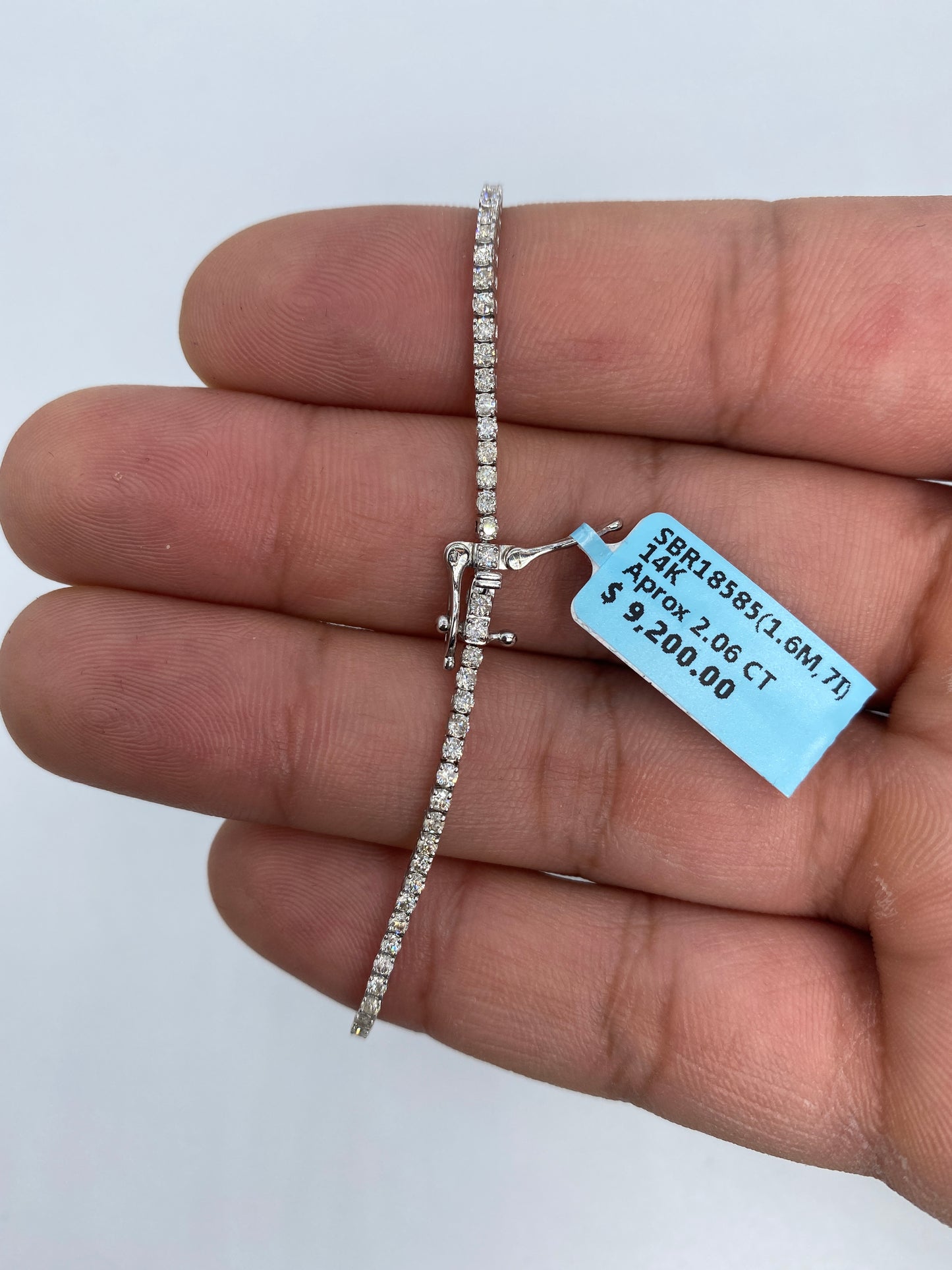 14K Tennis Bracelet 1.6mm, 7in