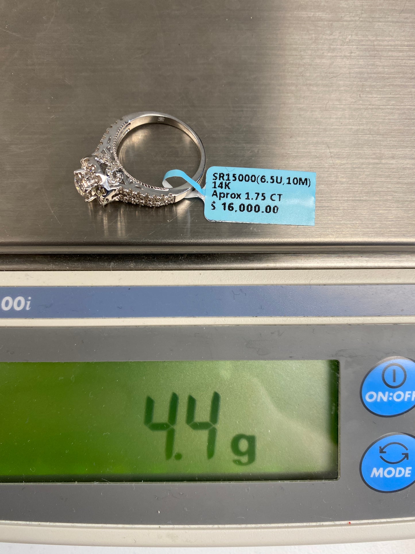 Large Circle Stone Engagement Ring