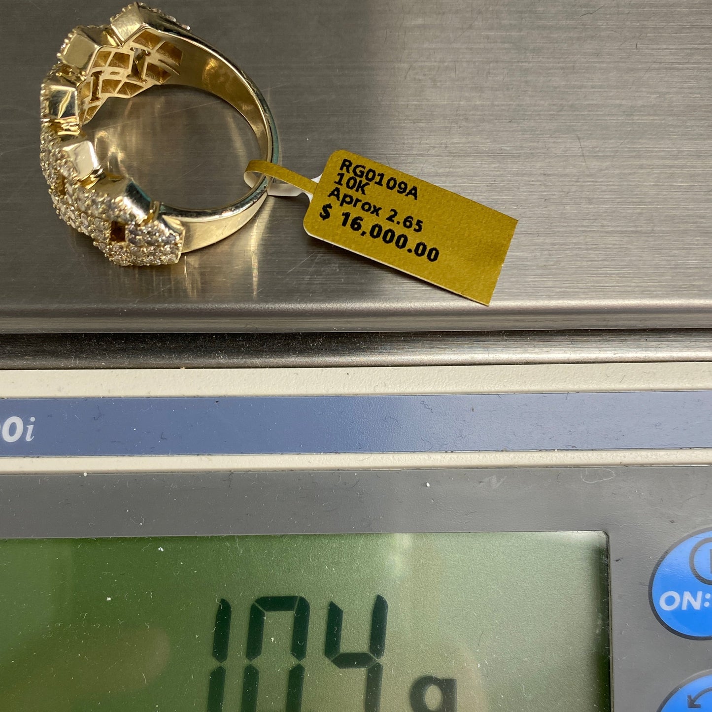 10K Cuban Link Diamond Ring Style #5