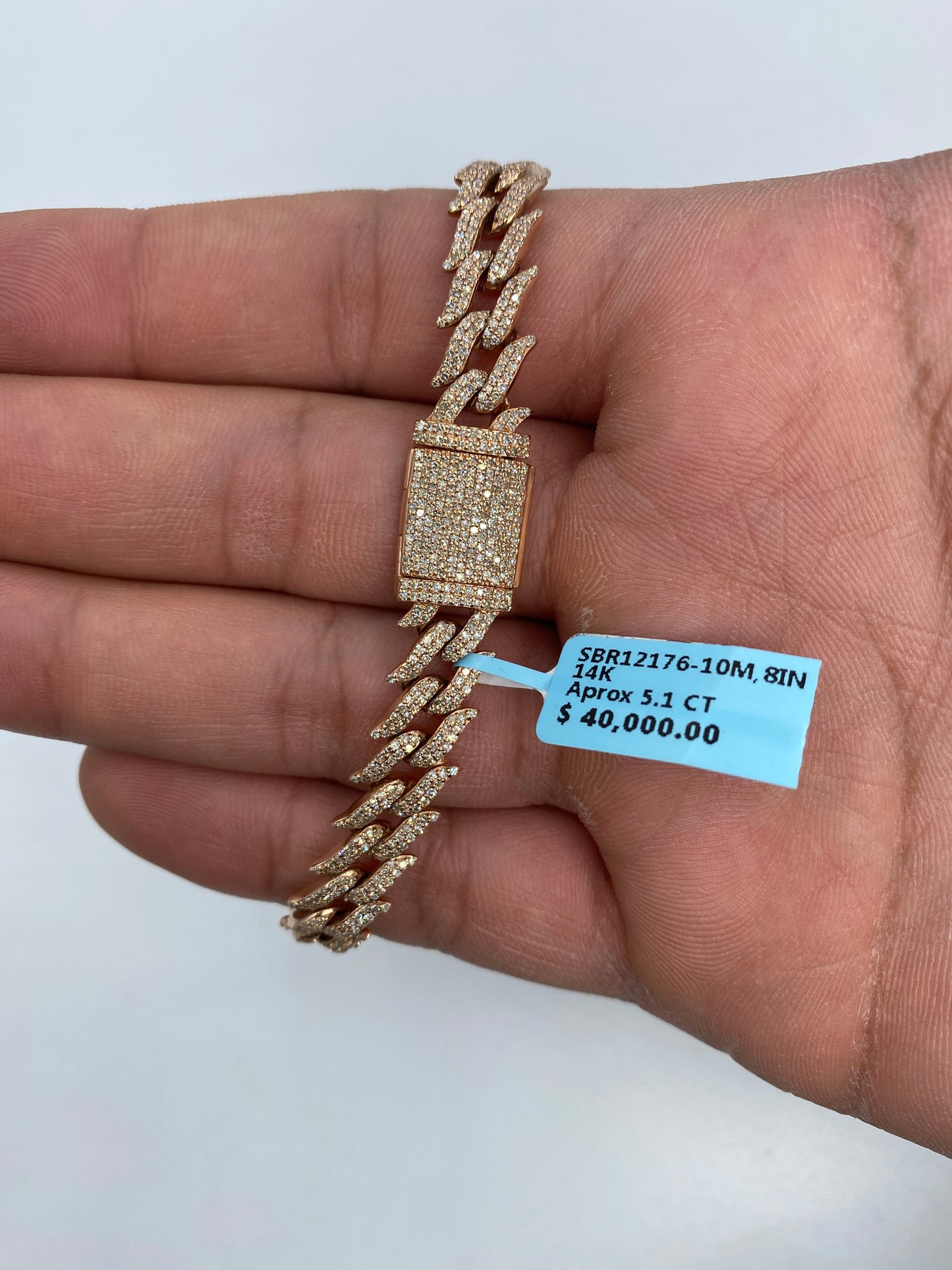 14K Cuban Thorn Bracelet 10mm, 8in