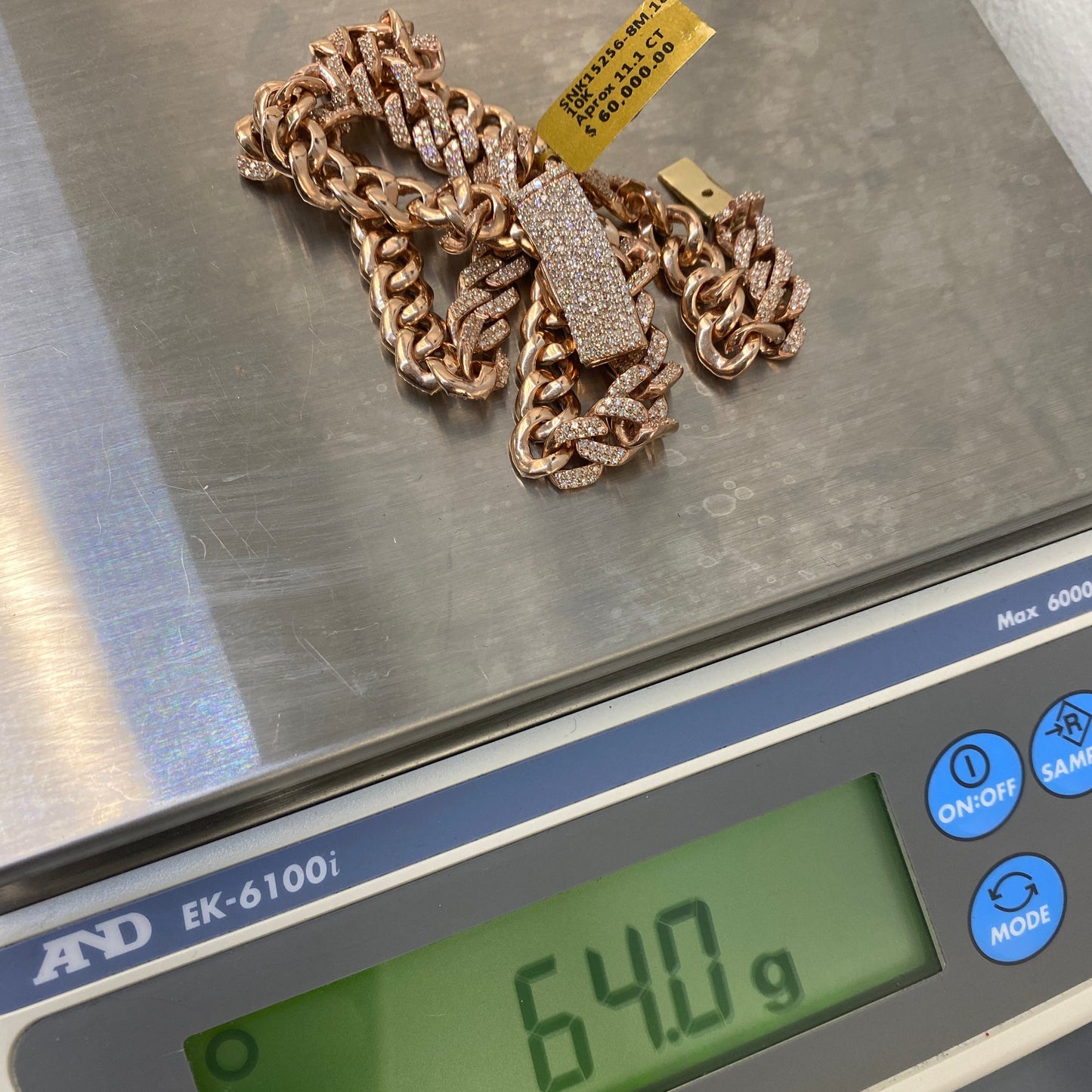 10K 8MM Cuban Link Diamond Chain 18"