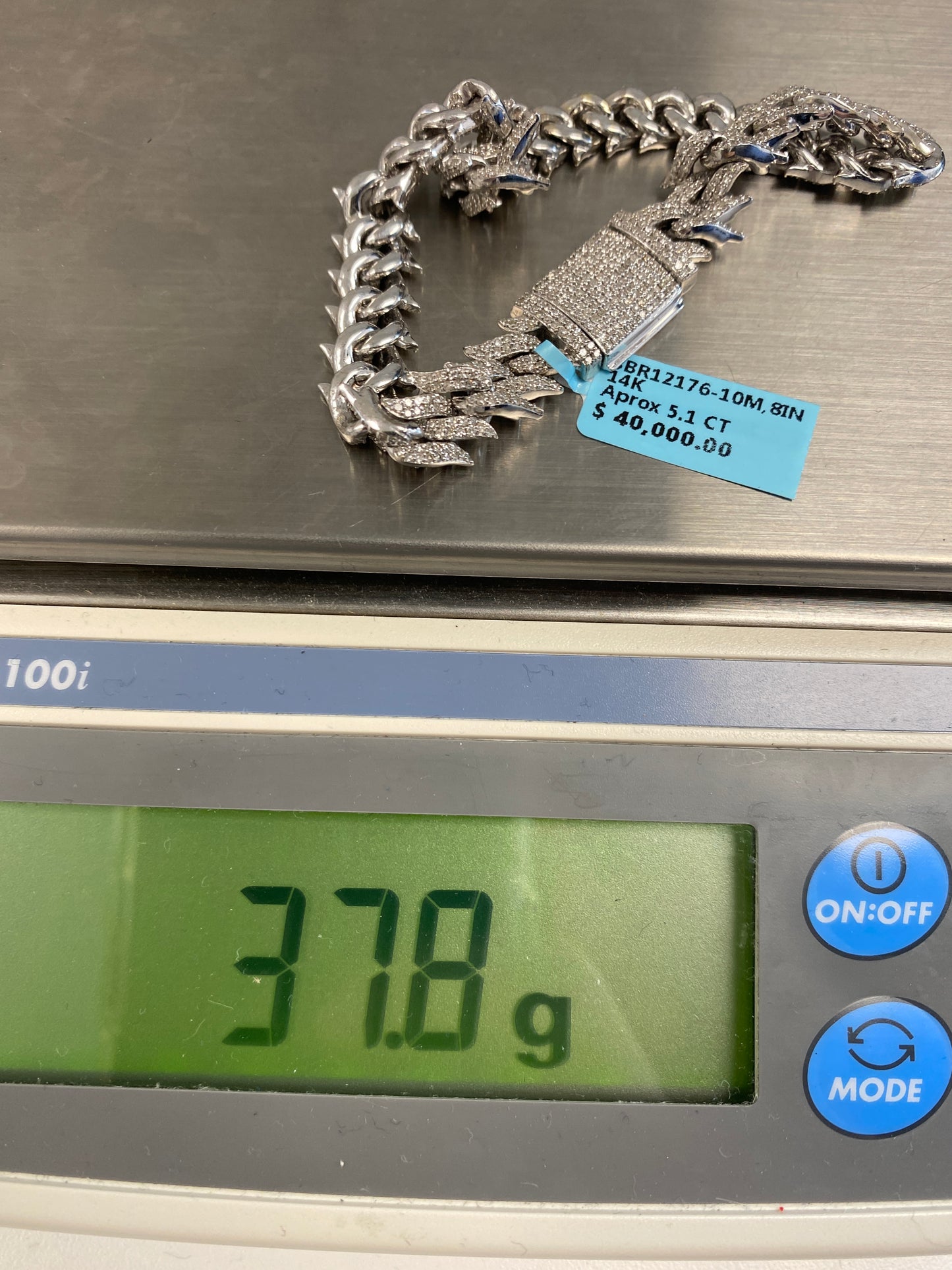 14K Cuban Thorn Bracelet 10mm, 8in