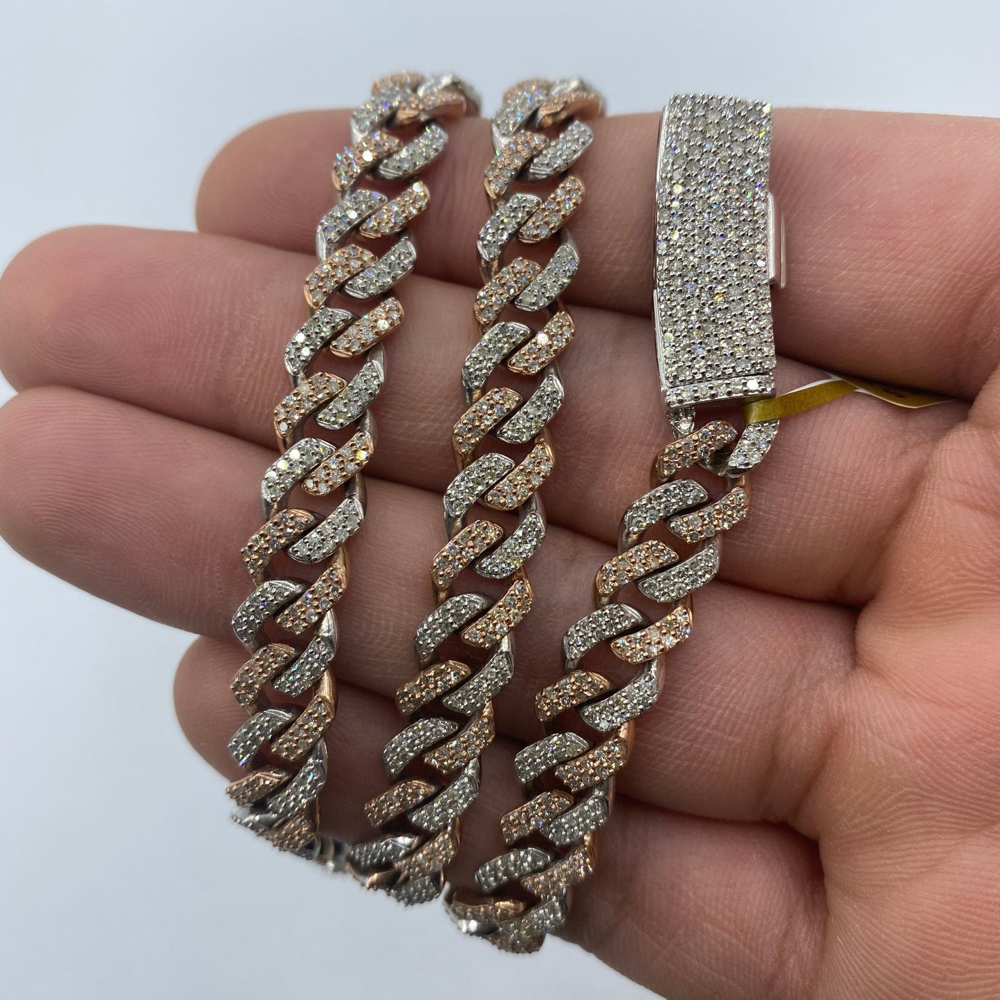 10K 8MM Cuban Link Diamond Chain 16"
