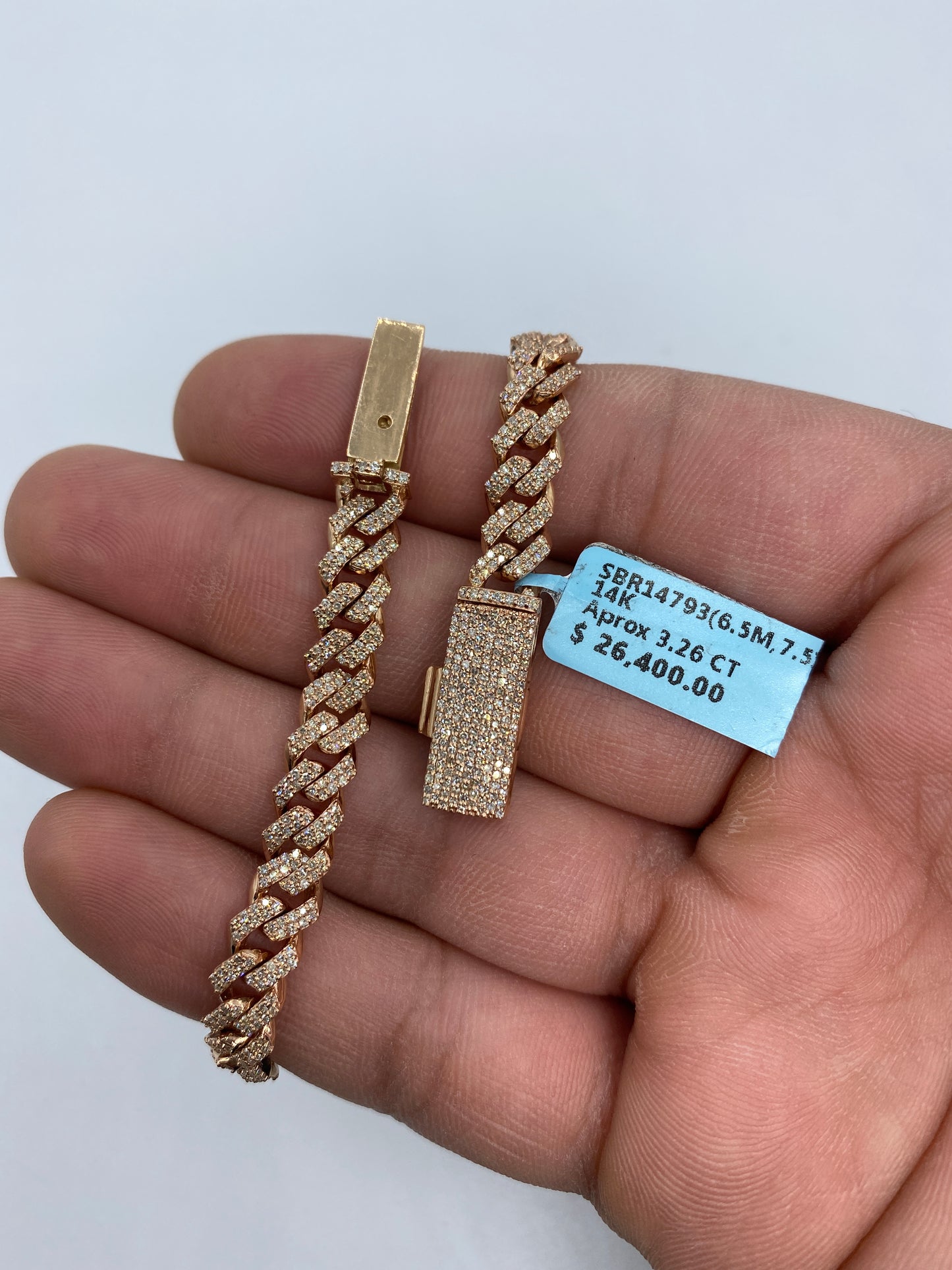 14K Cuban Bracelet 6.5mm, 7.5in