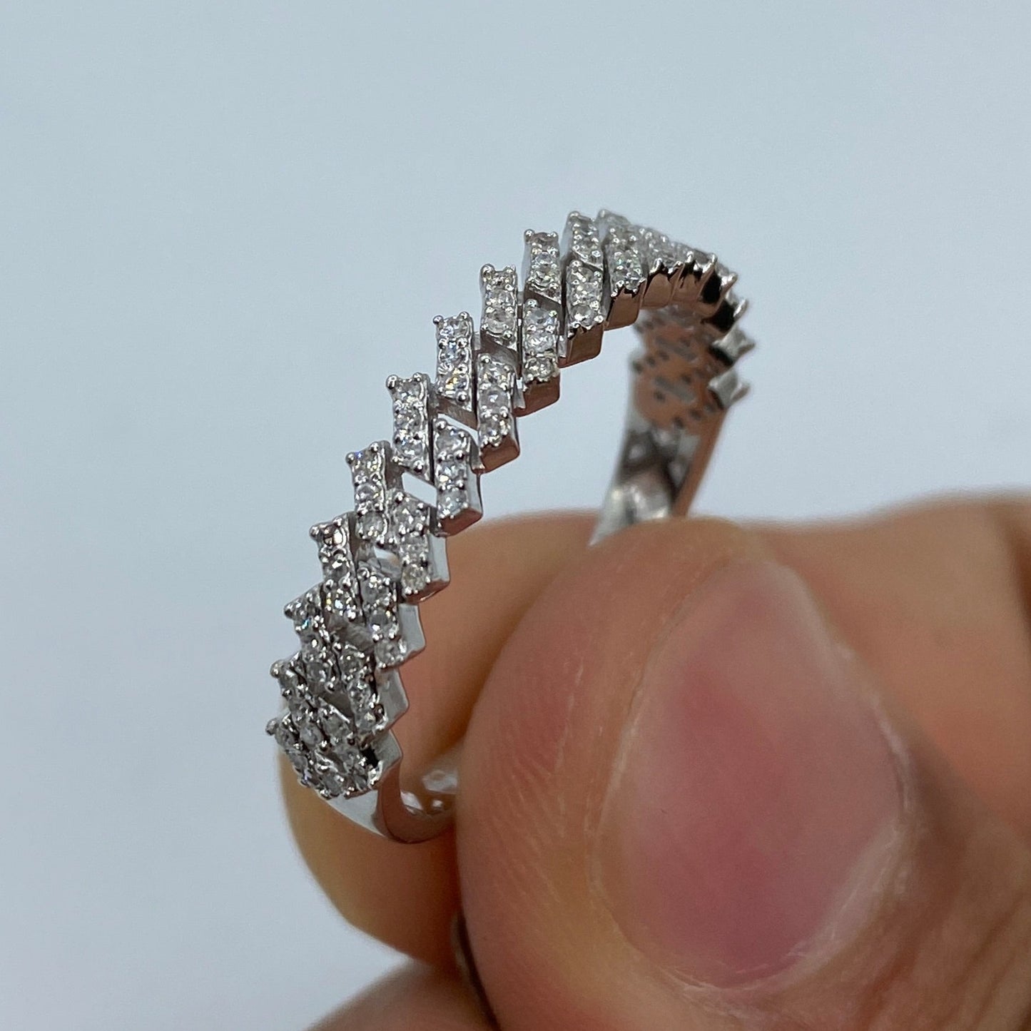 10K Cuban Link Diamond Ring Style #2