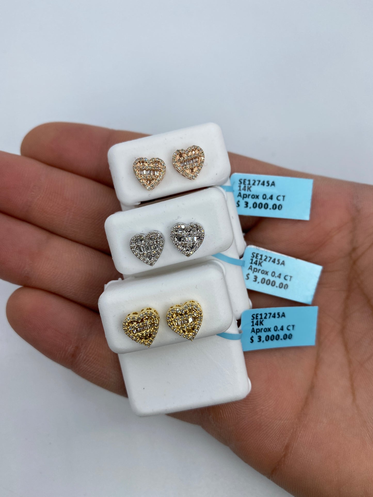 Heart Baguette Earrings