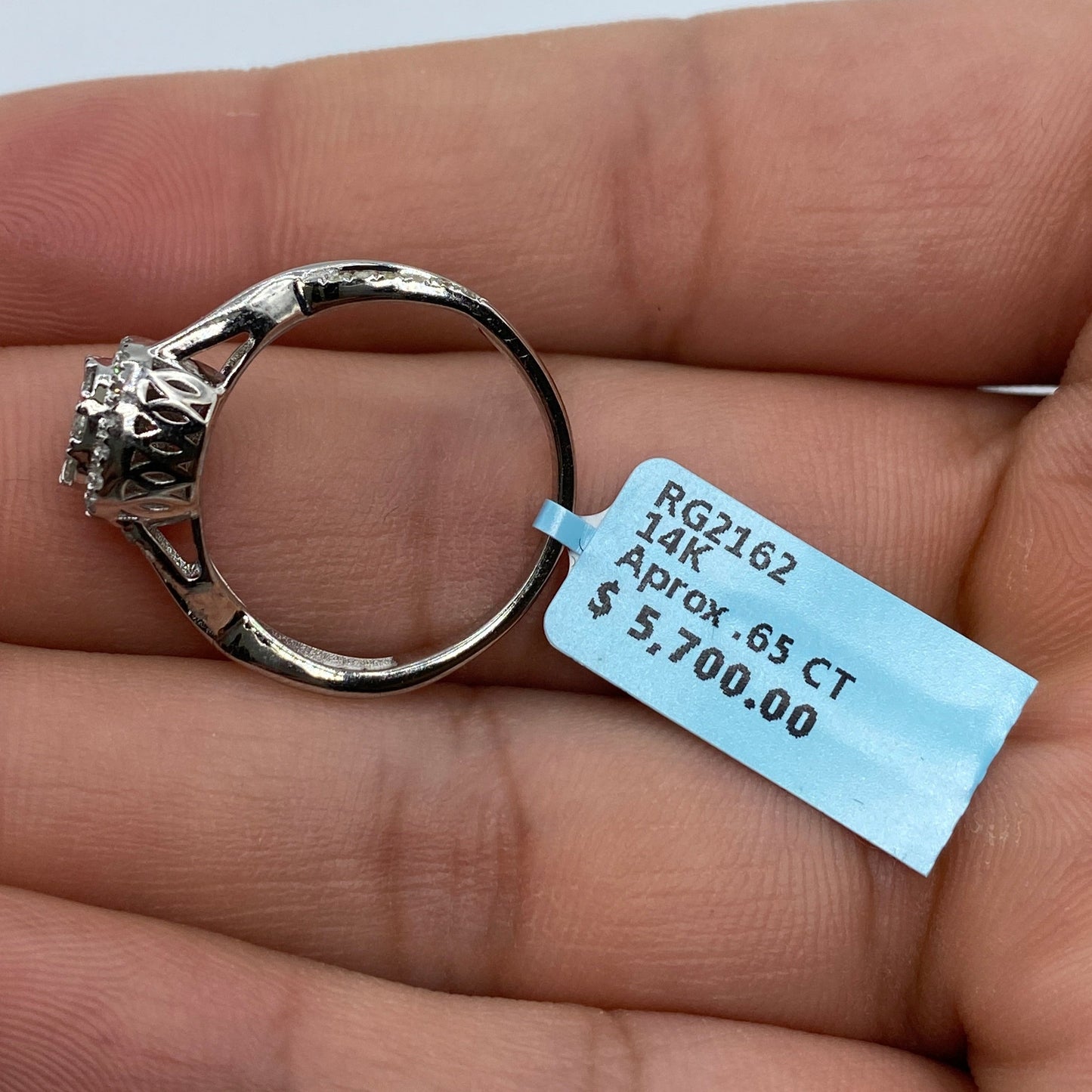 Diamond Row Spiral Engagement Ring