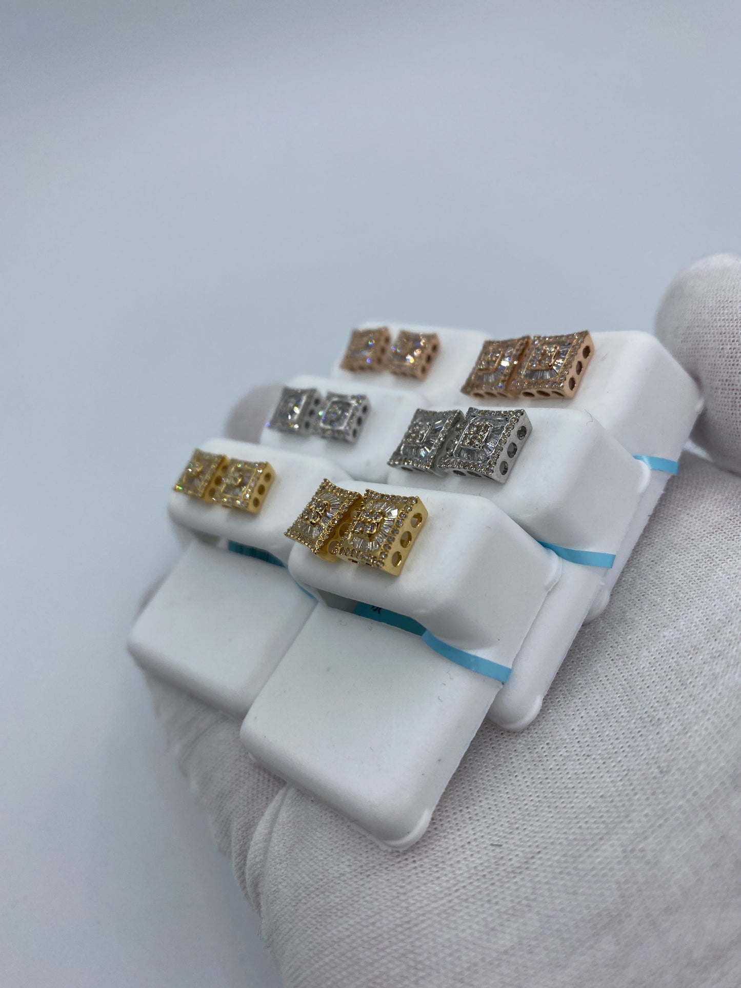 Square Gutter Baguette Earrings