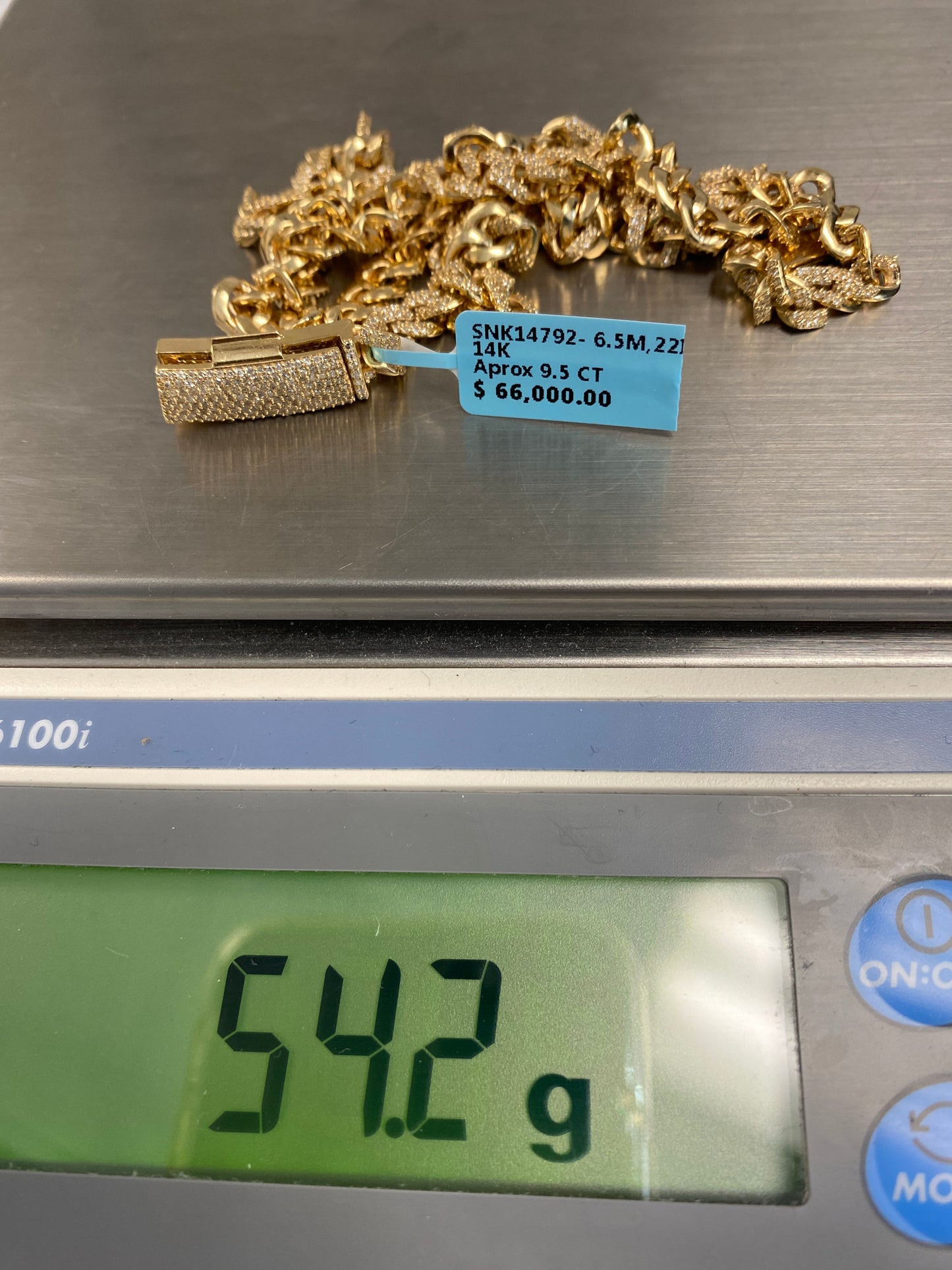 14K Cuban Chain 6.5mm, 22in