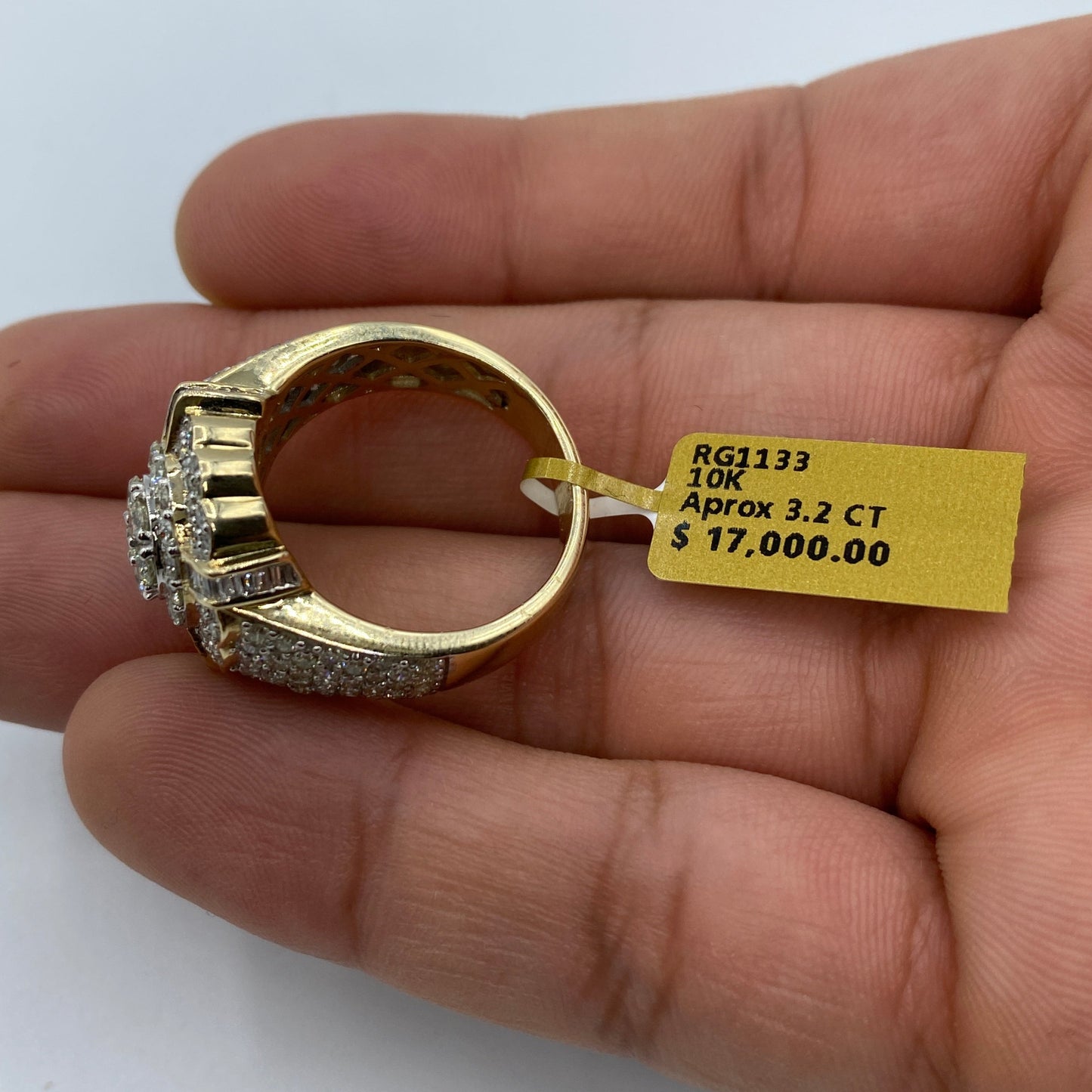 10K Divine Flower Diamond Baguette Ring