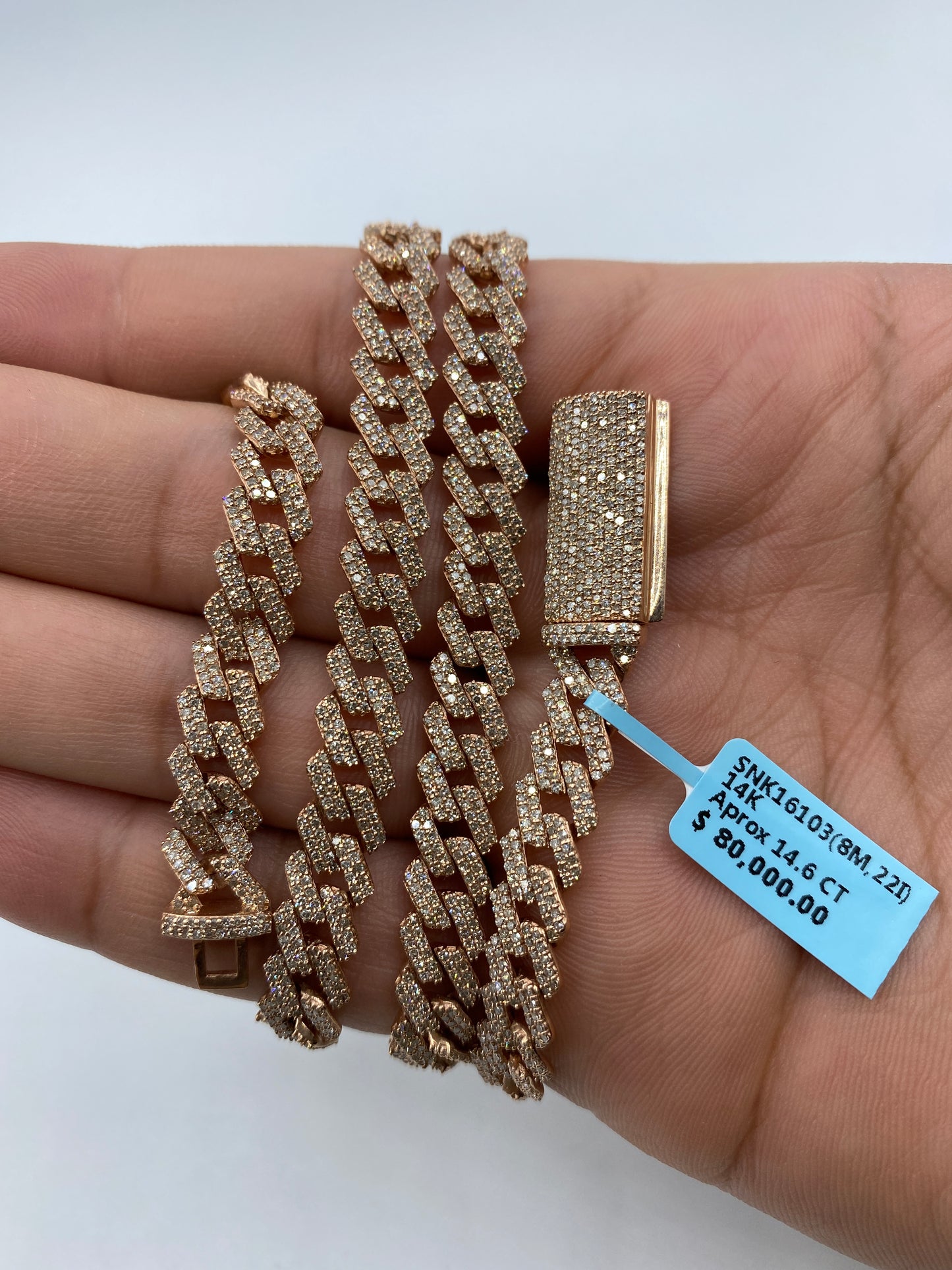 14K Cuban Chain 8mm, 22in