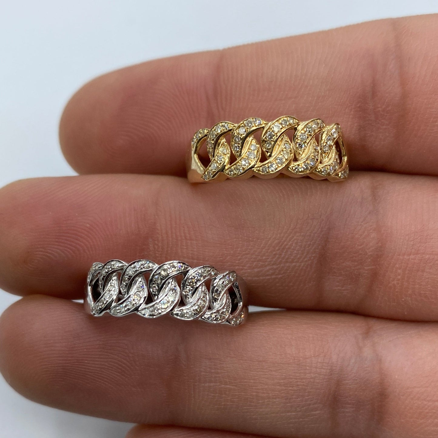 10K Cuban Link Diamond Ring (7M) Style #1
