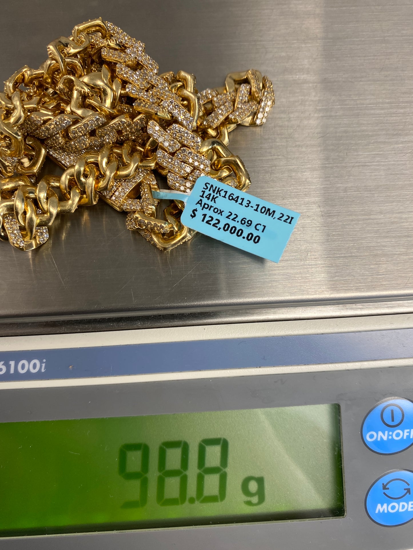 14K Cuban Chain 10mm, 22in