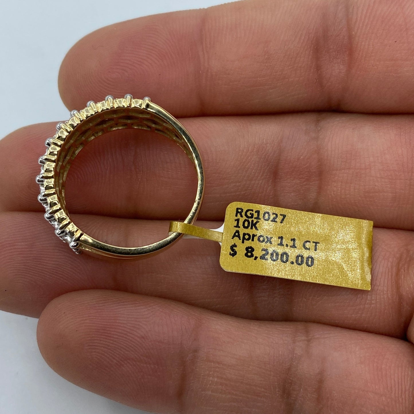 10K Quad Row Diamond Ring