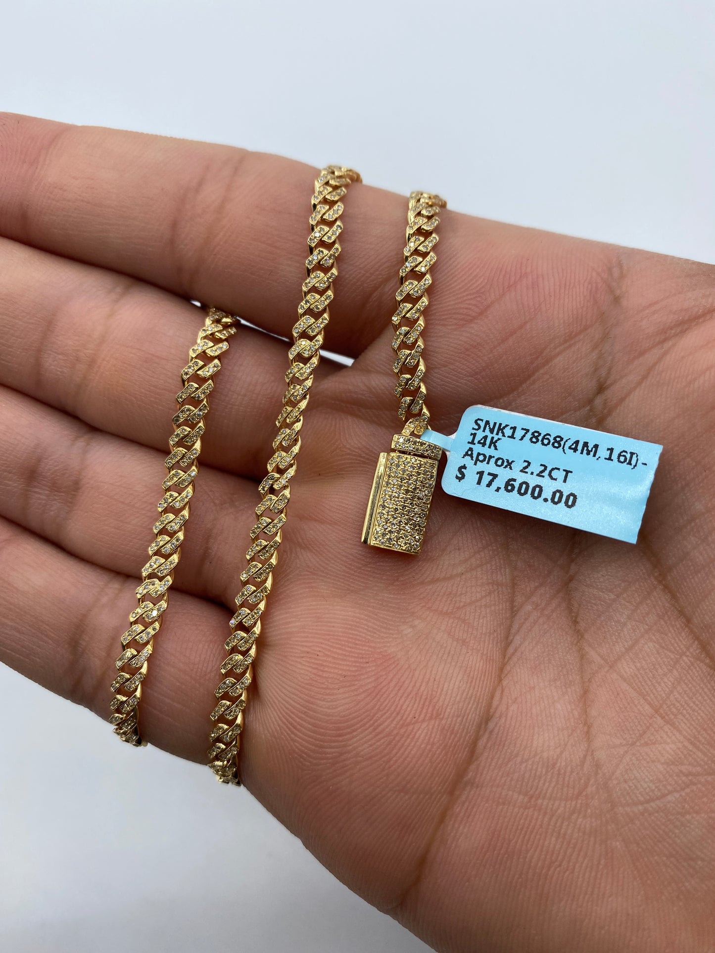 14K Cuban Chain 4mm, 16in