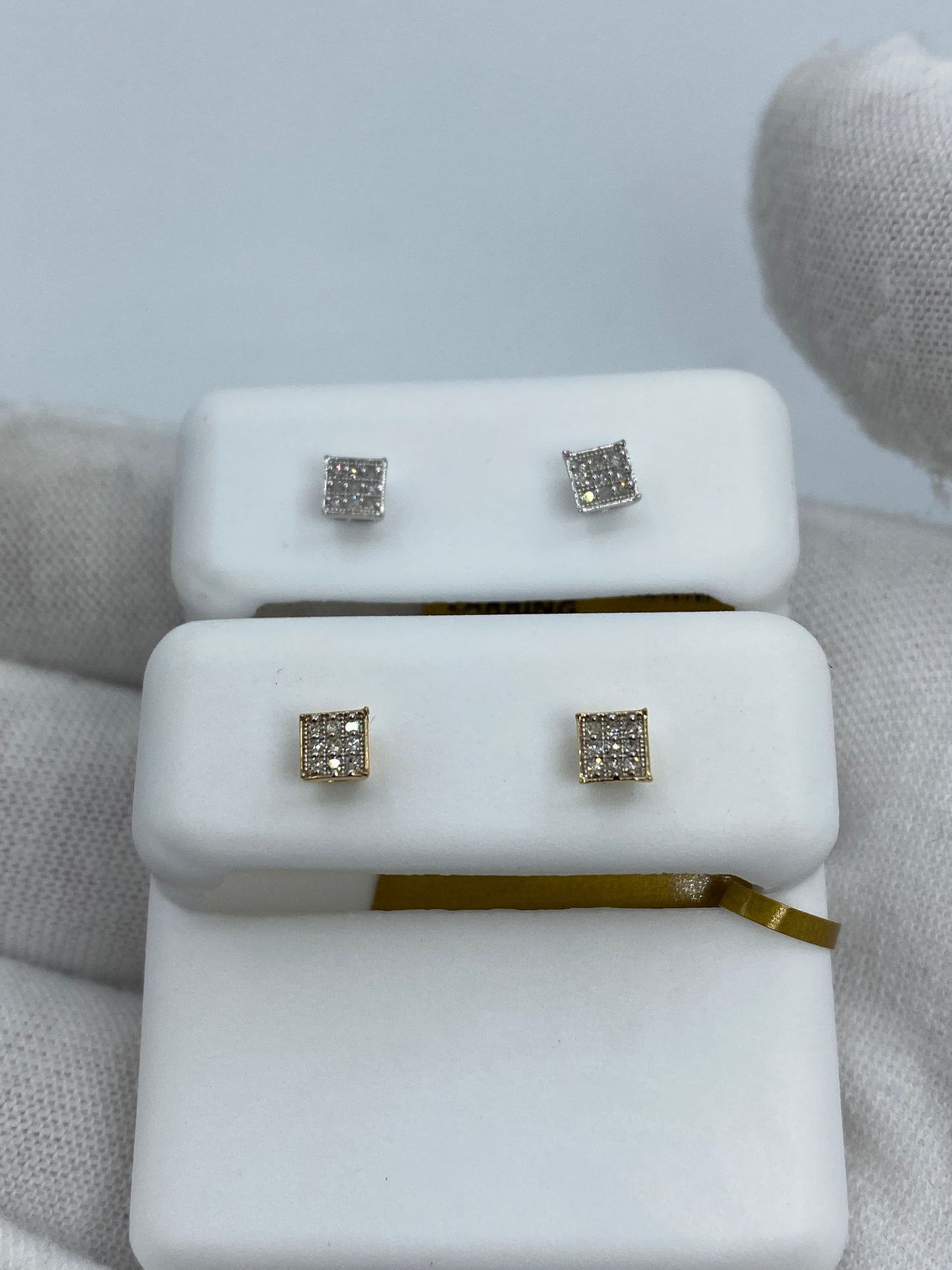 10K Square Earrings Size #1