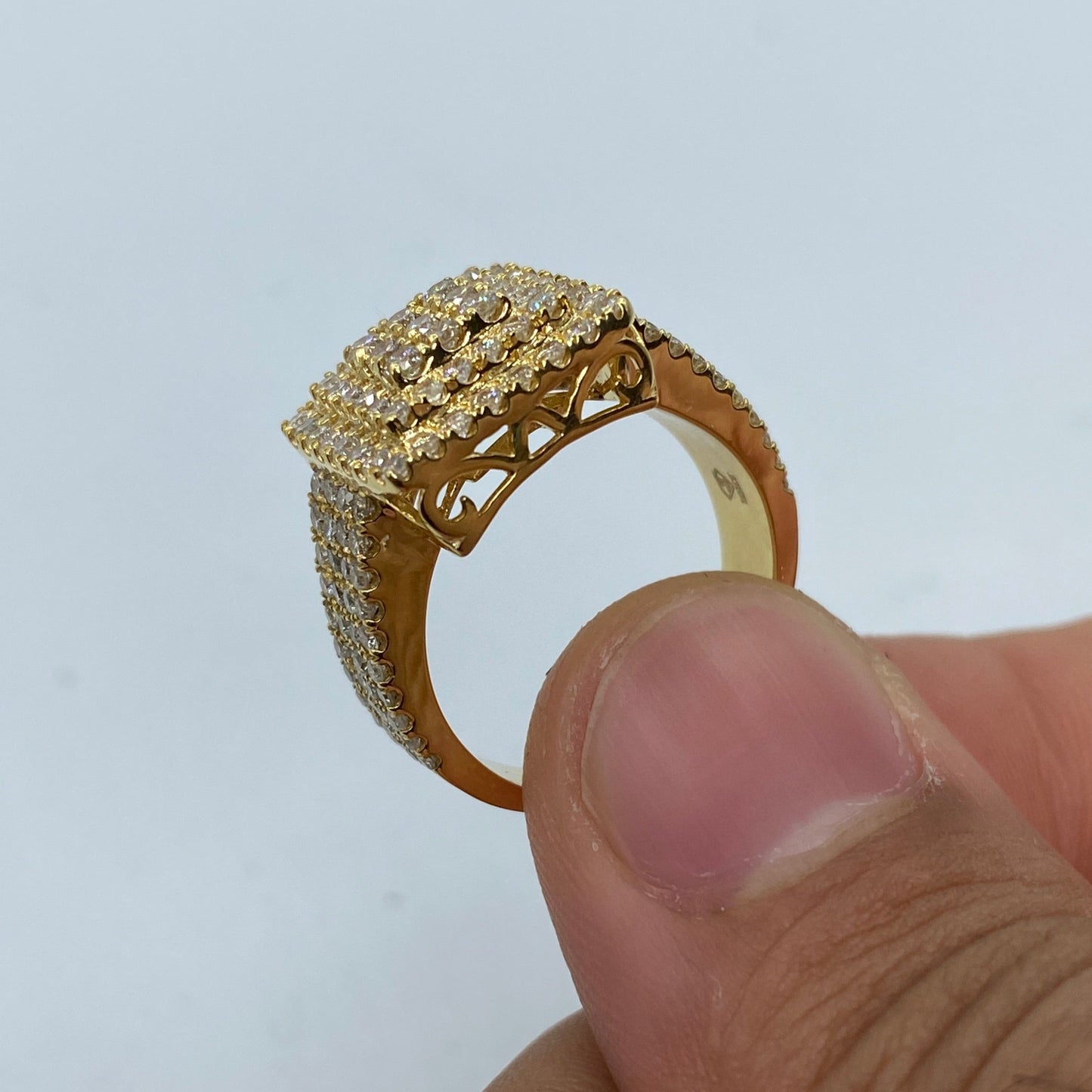 10K Square Love Diamond Ring