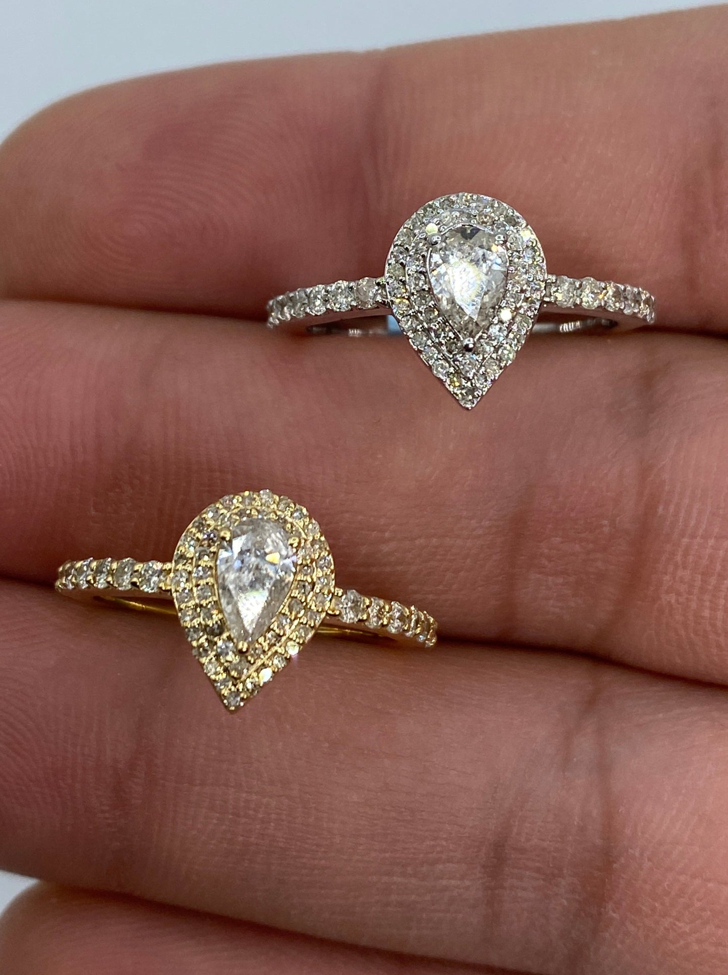 Pear Shape Large Center Stone Engagement Ring