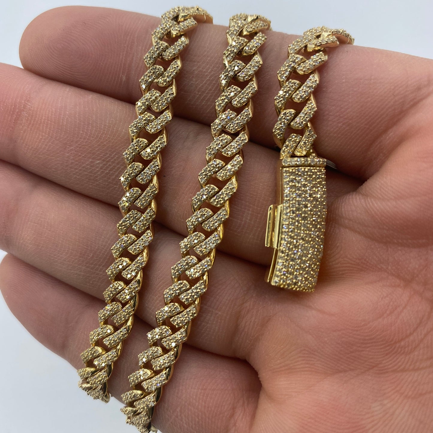 10K 6.5MM Cuban Link Diamond Chain 16"