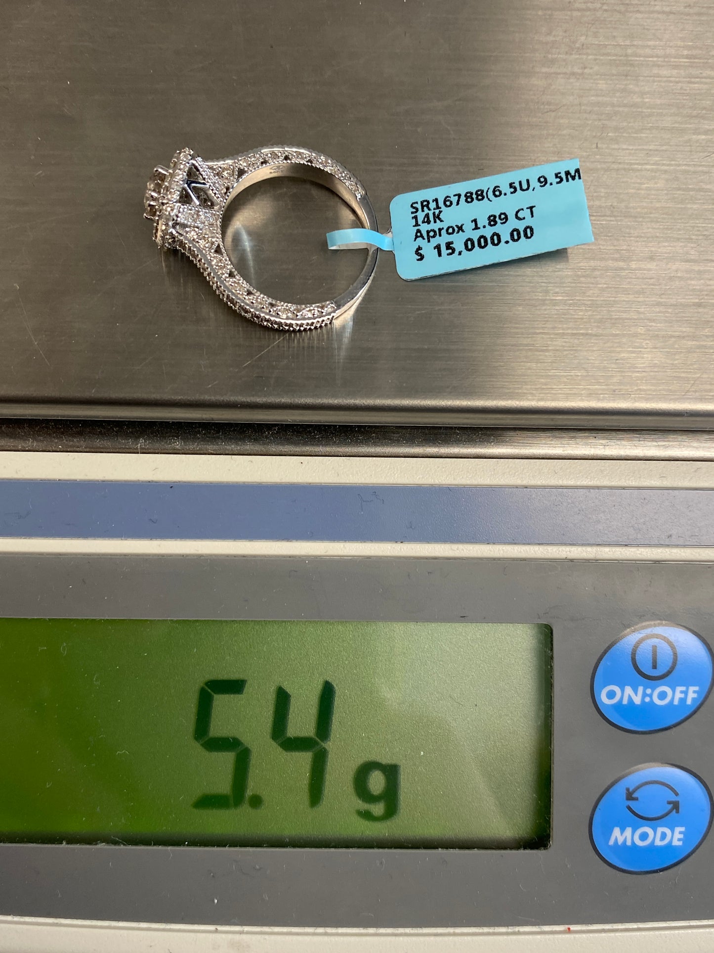 Large Center Stone Square Engagement Ring