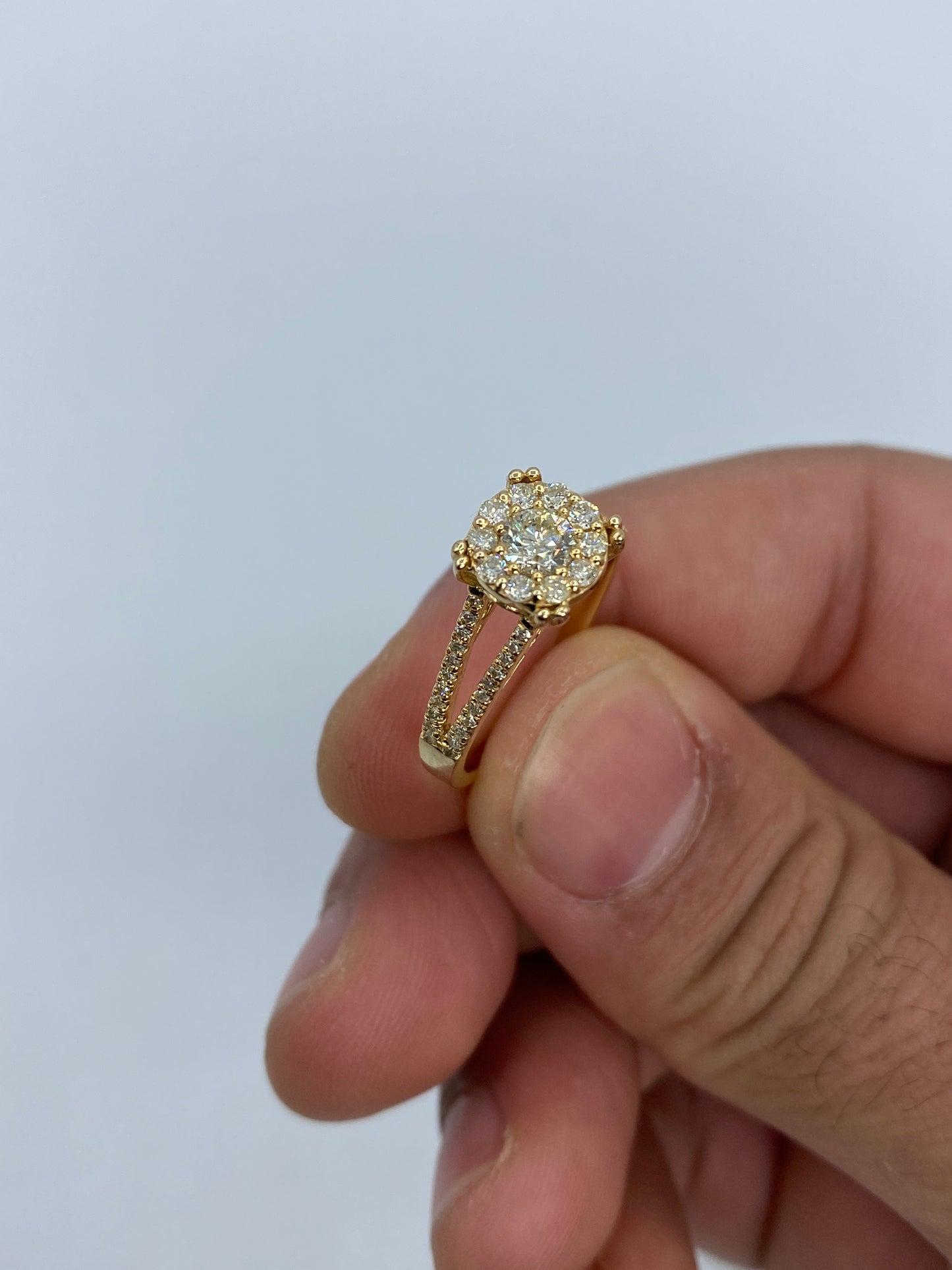 Square Flower Engagement Ring