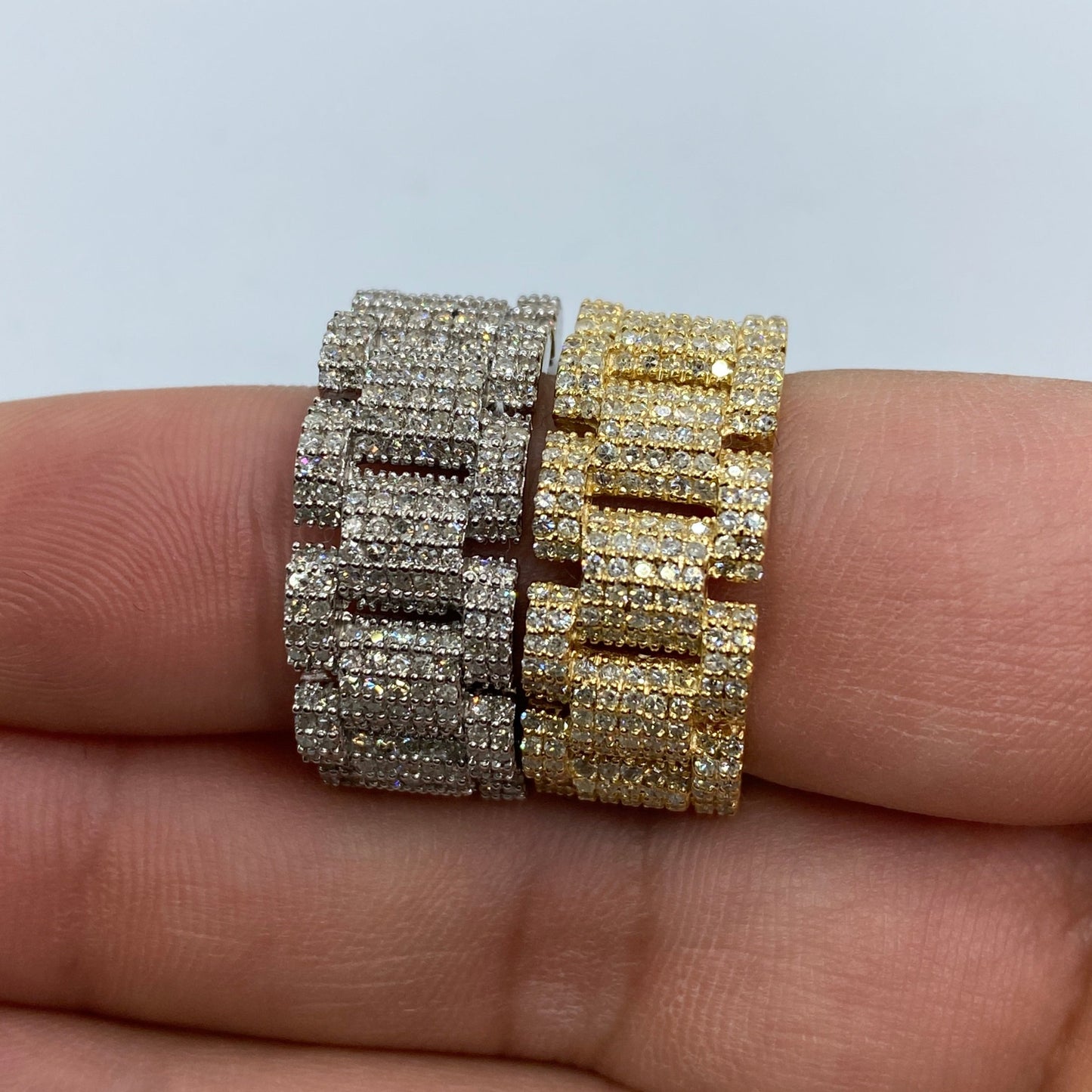 10K Watch Band Diamond Ring