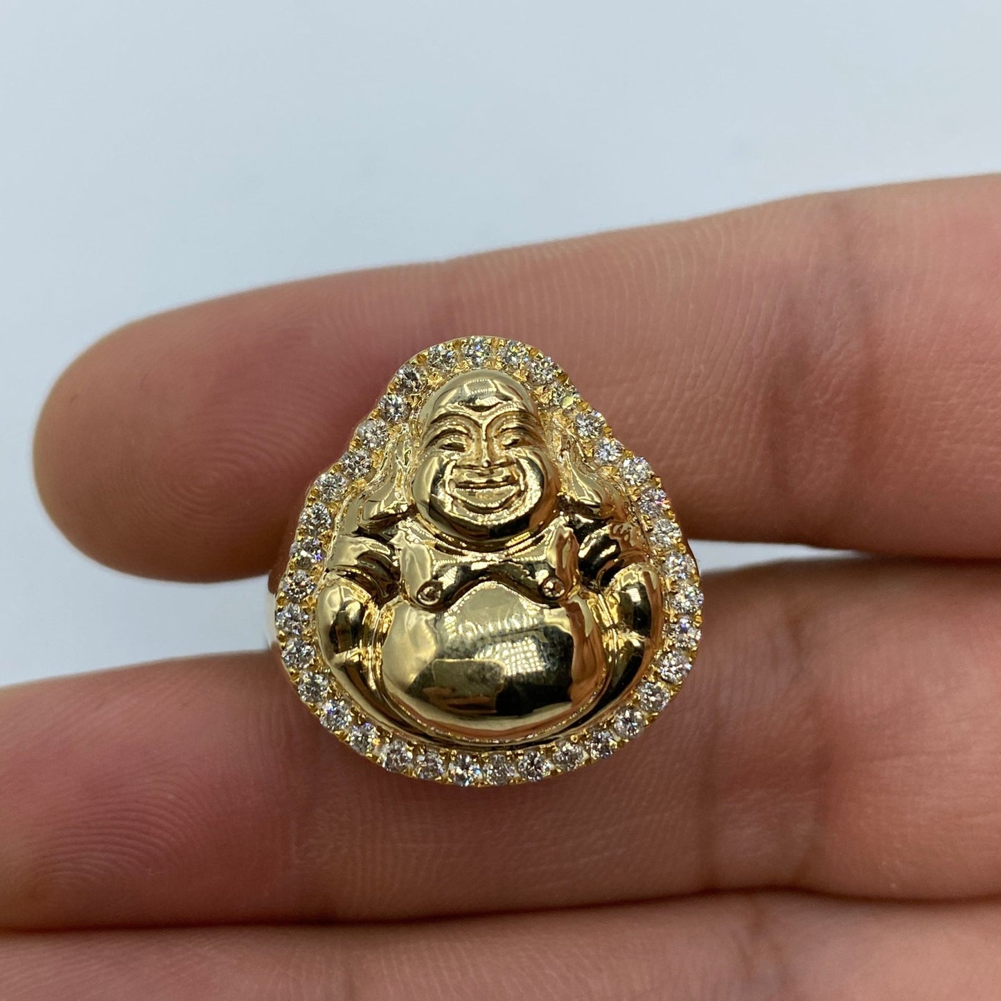 10K Buddha Diamond Ring