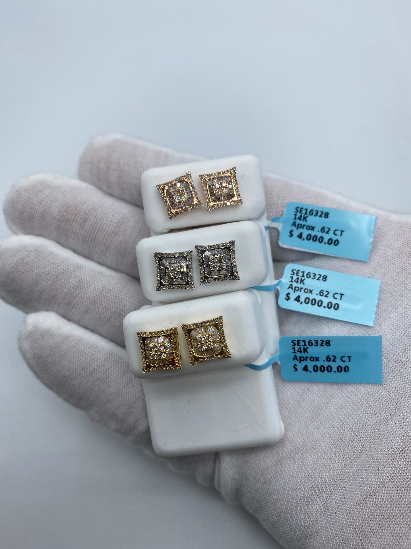 Square Gutter Baguette Earrings