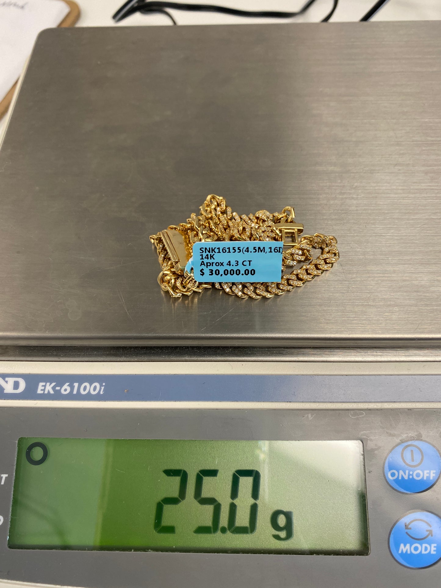 14K Cuban Chain 4.5mm, 16in