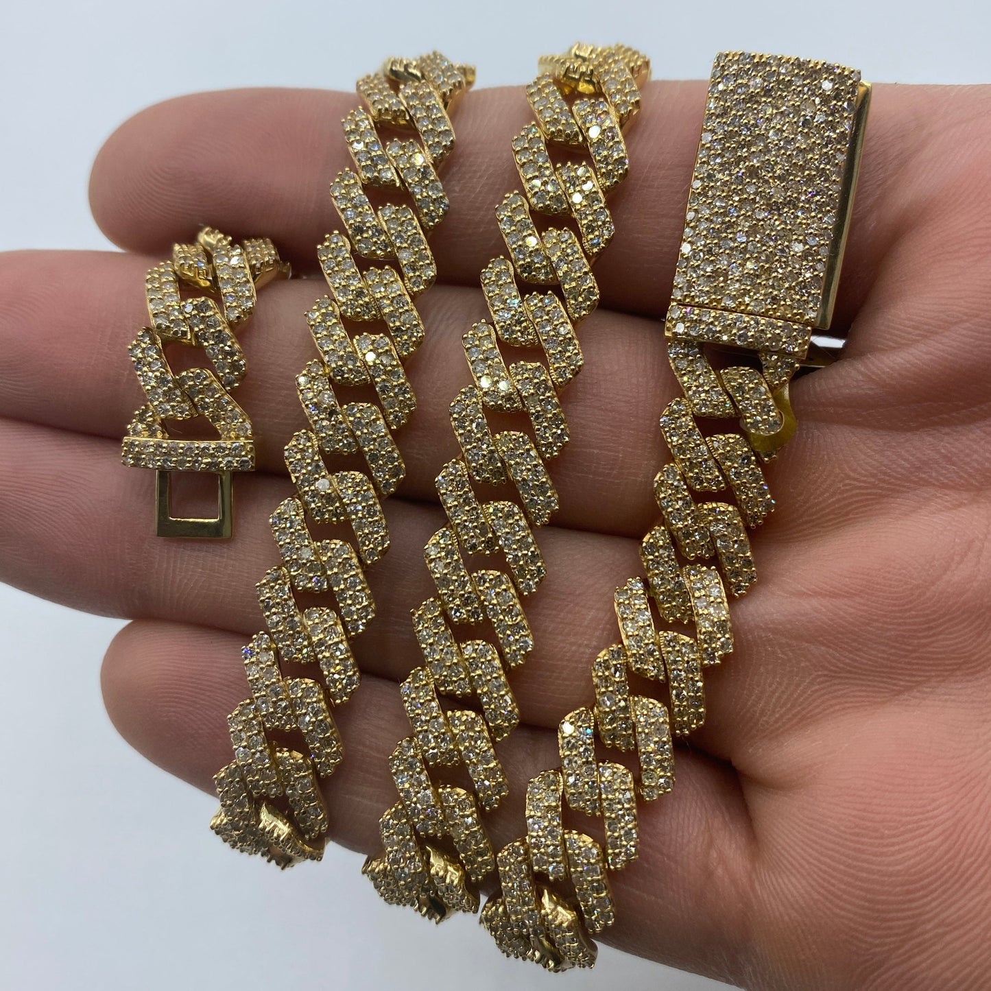 10K 10MM Cuban Link Diamond Chain 20"